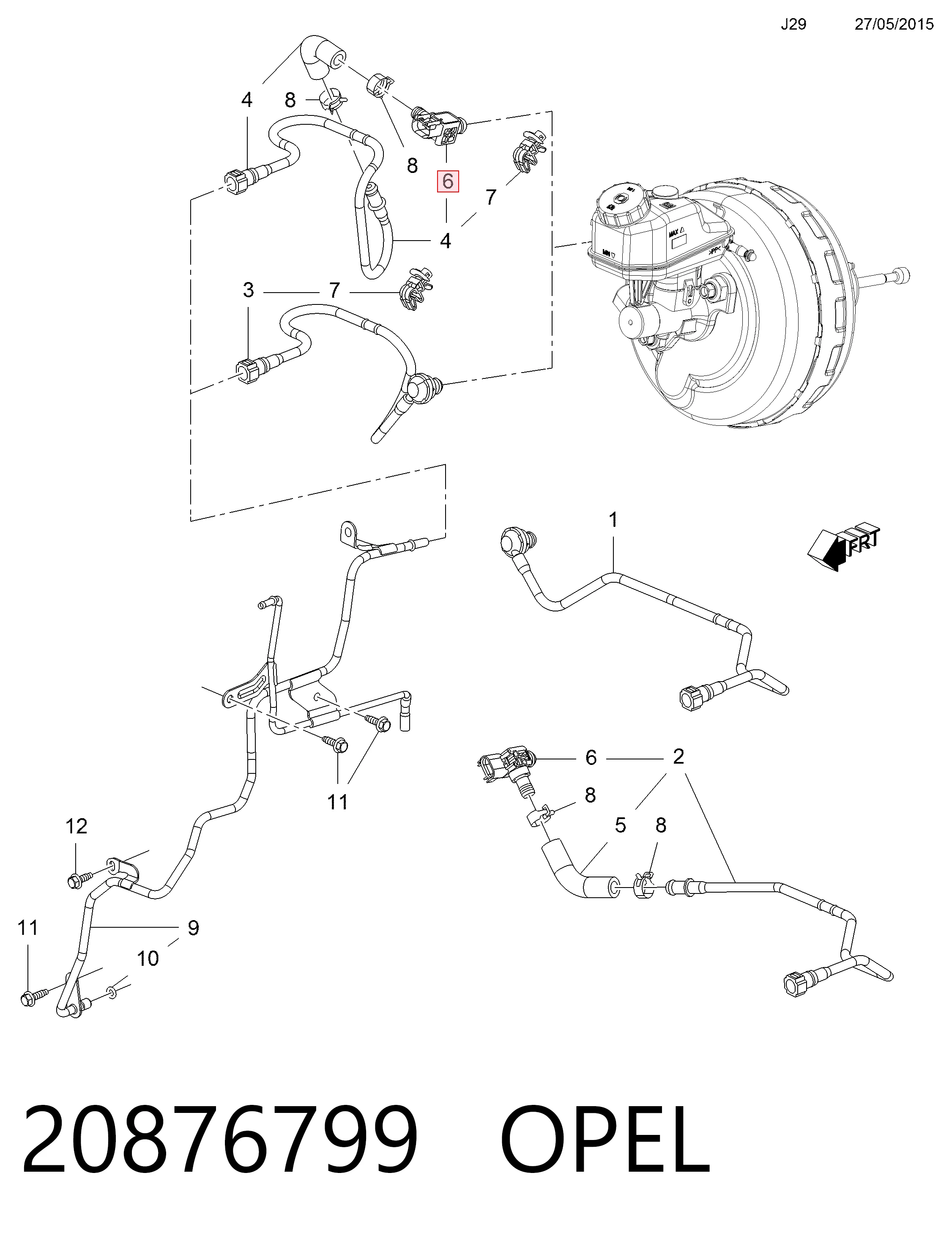 20876799 Opel Sensor de pressão do sistema do freio pneumático