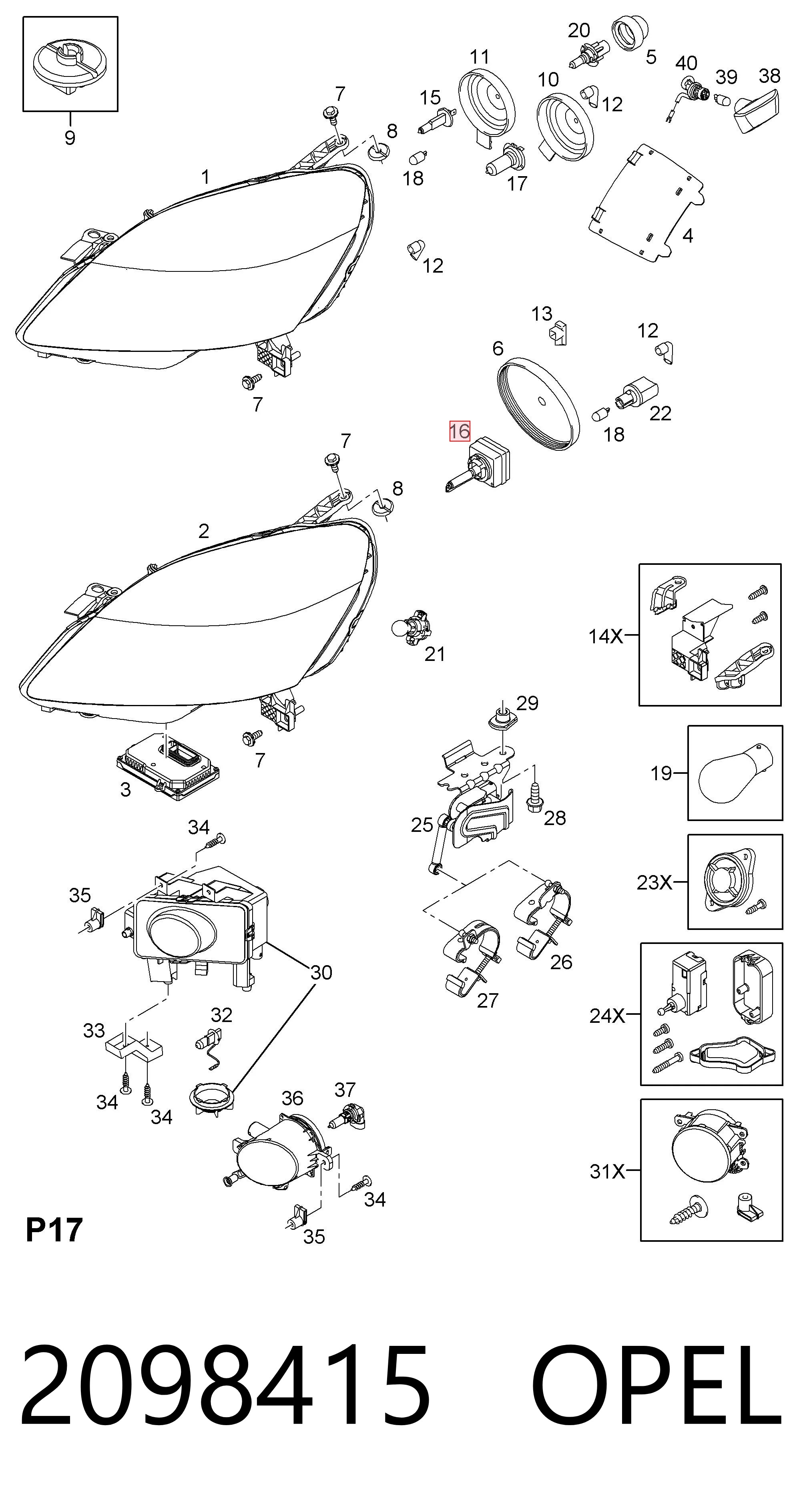 Compre 93188009 General Motors Lâmpada de xénon