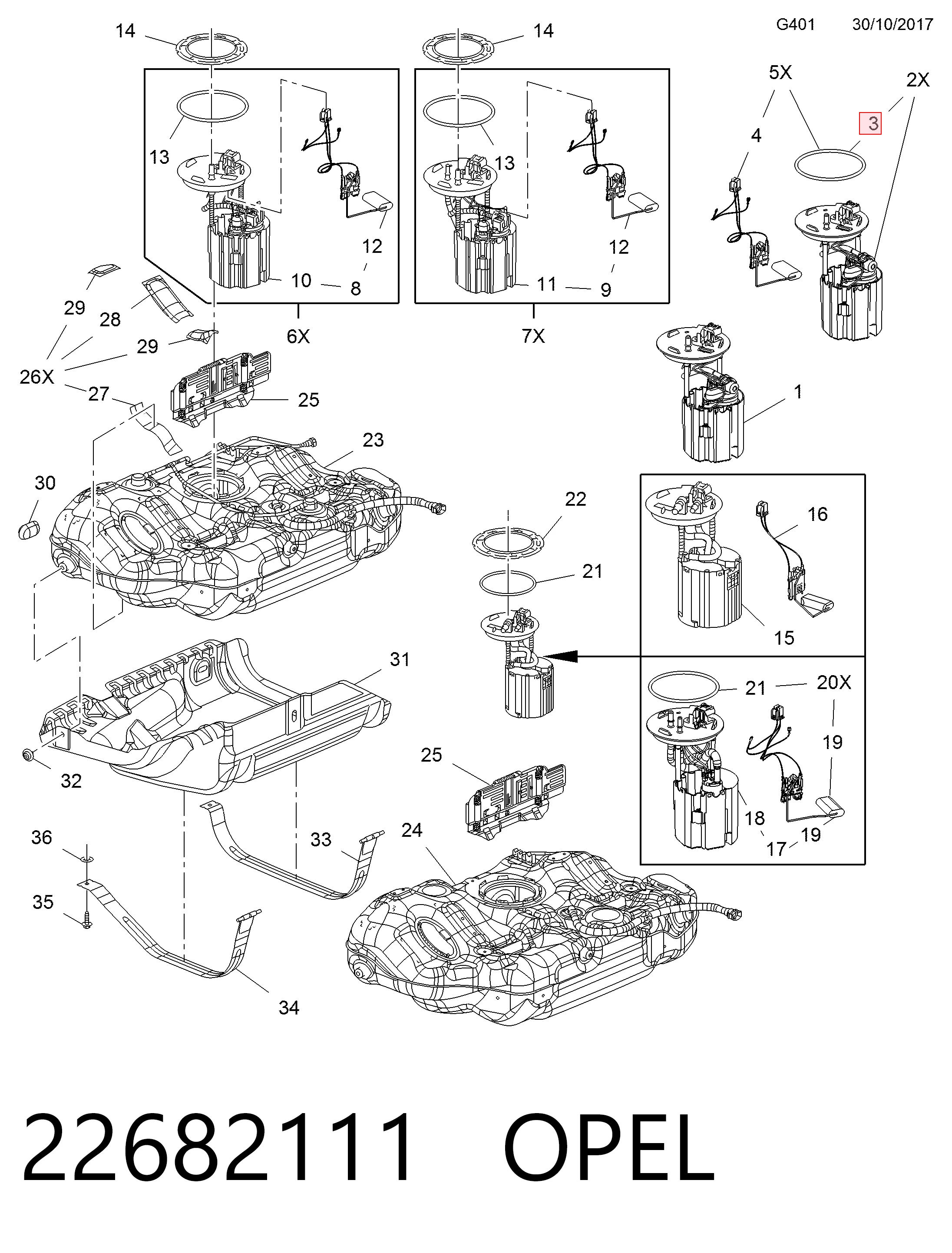 Compre 52113610AB Mitsubishi Vedante de sensor do nível de combustível/da bomba de combustível (tanque de combustível)