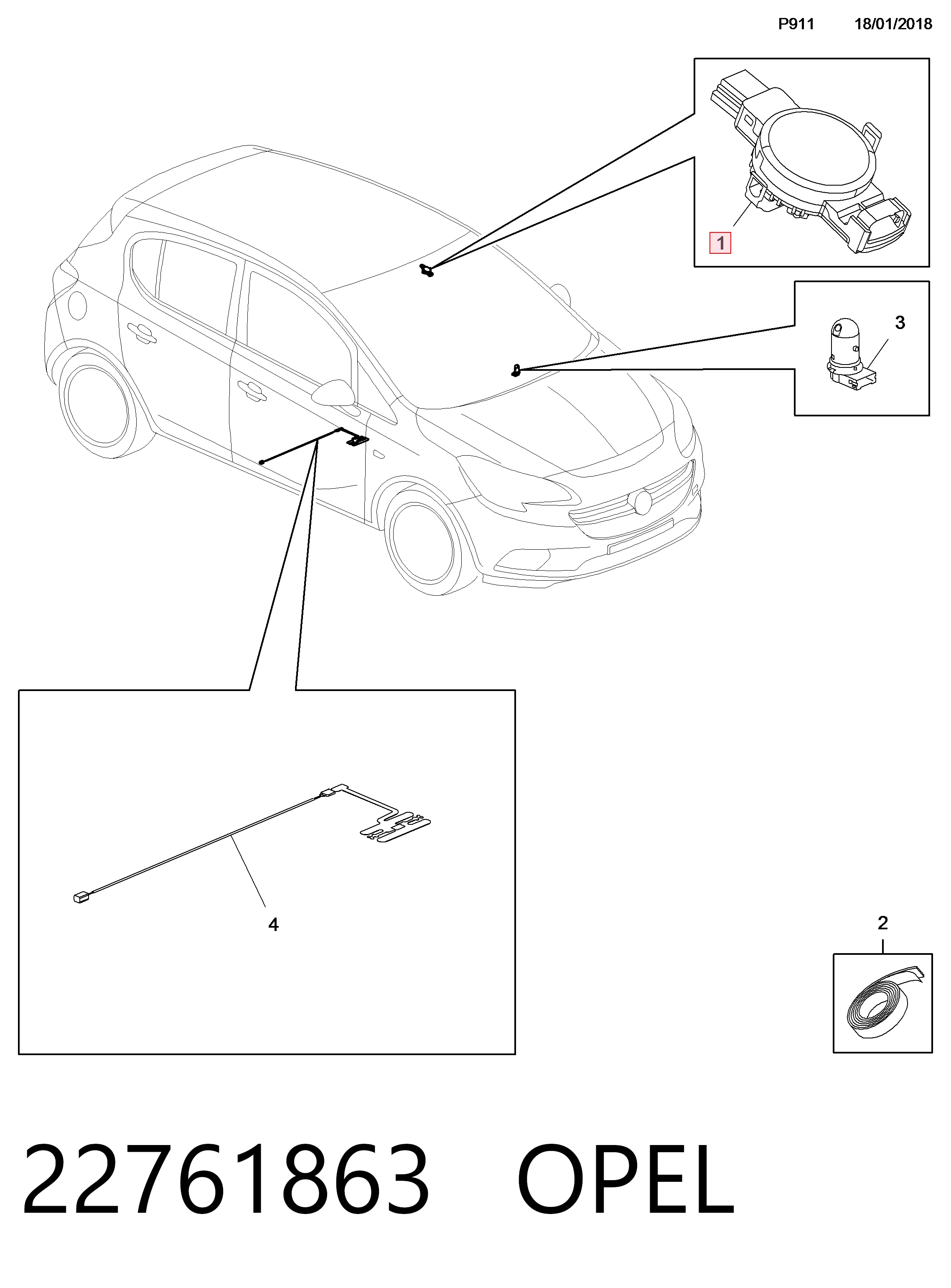 22761863 Peugeot/Citroen Sensor de chuva