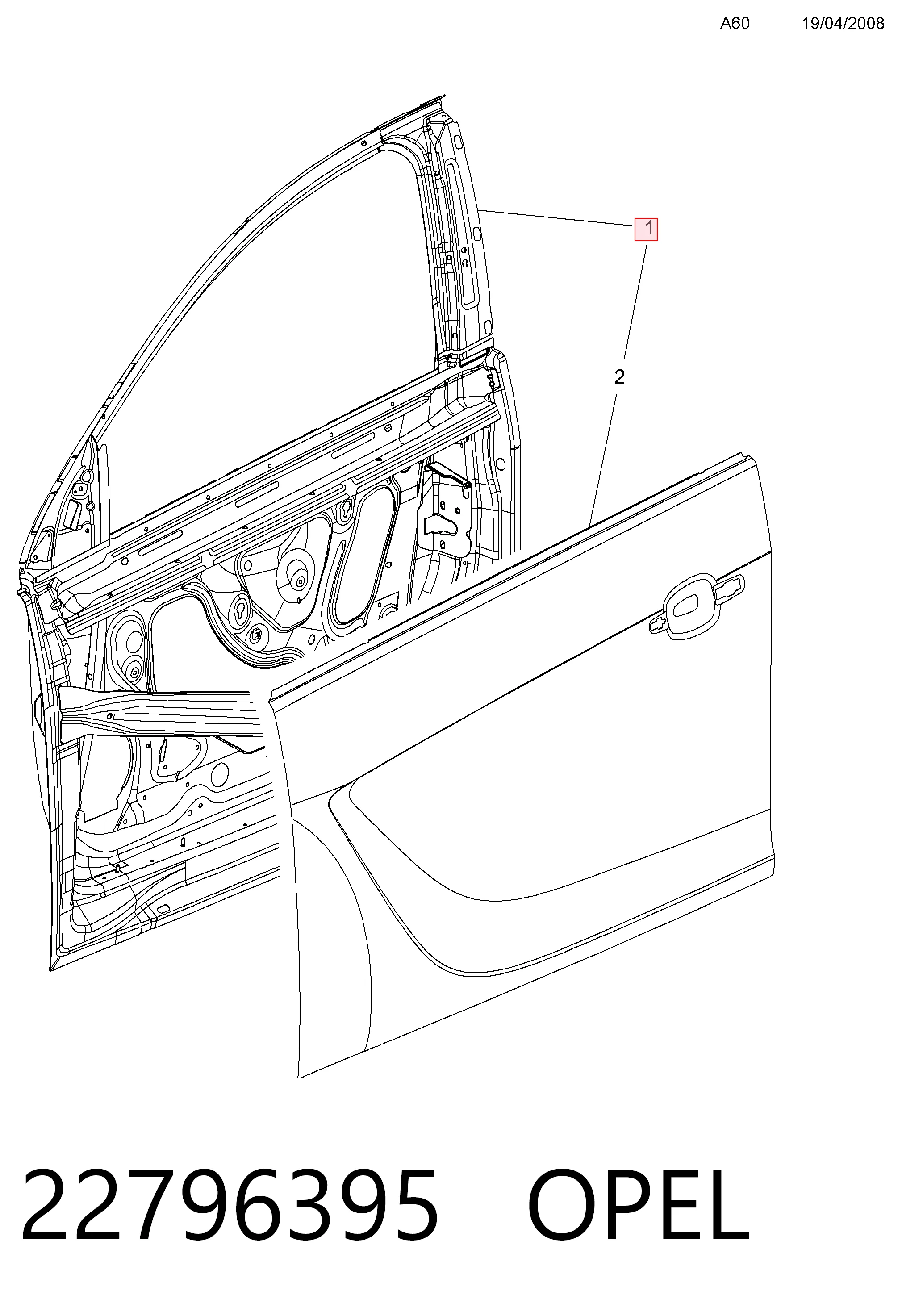 Porta dianteira esquerda 39062233 Peugeot/Citroen