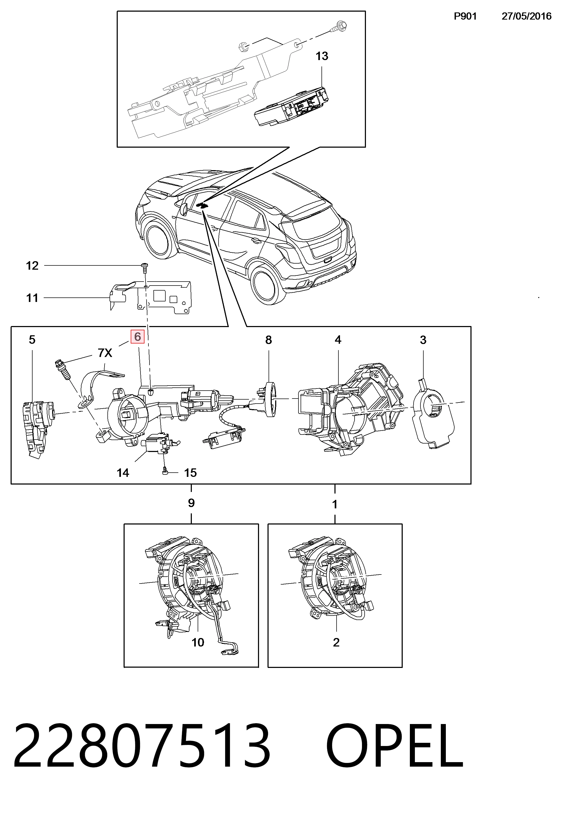 Fecho de ignição 84152486 Peugeot/Citroen