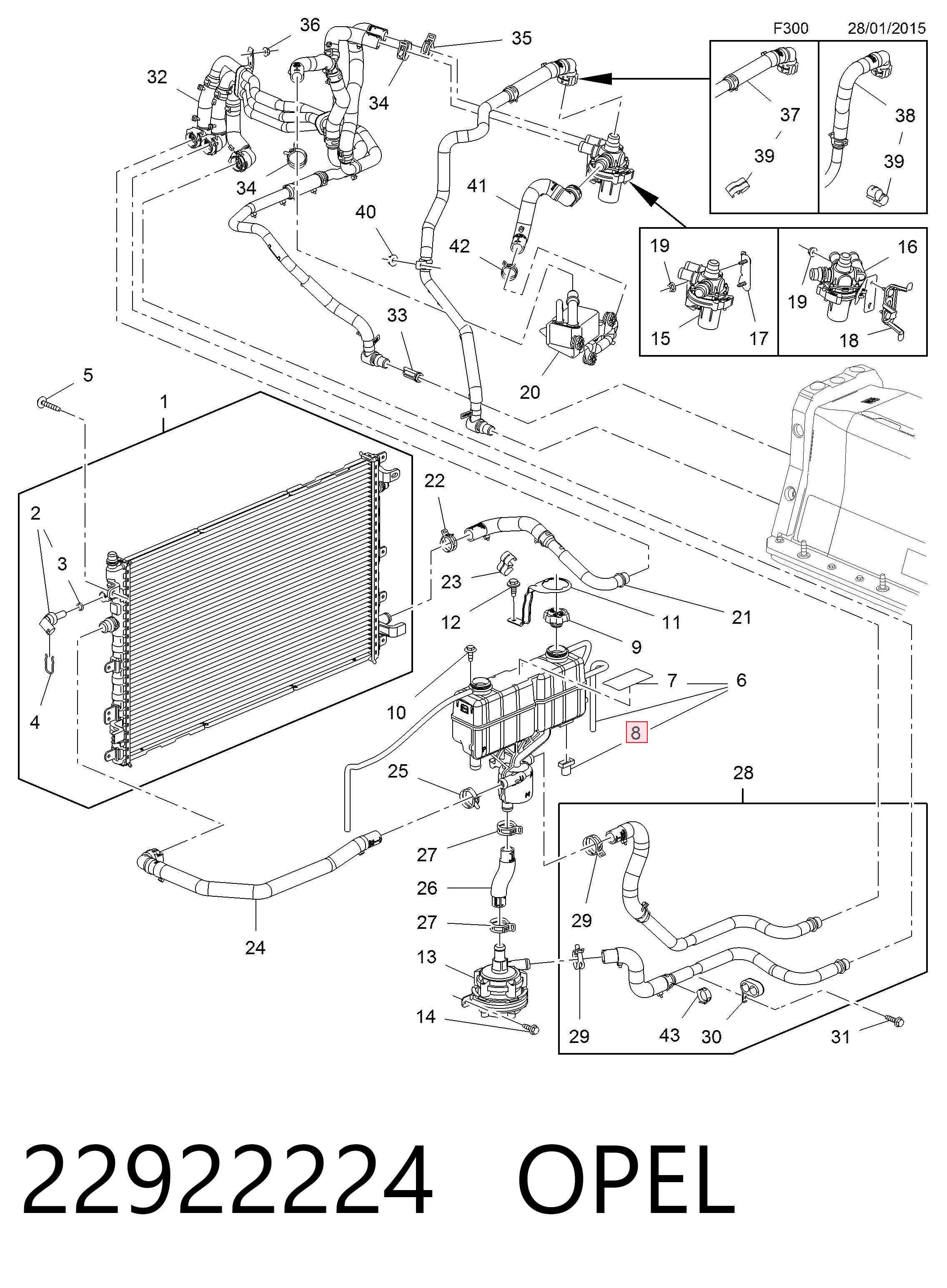 22922224 Peugeot/Citroen Sensor do nível do fluido de esfriamento no tanque