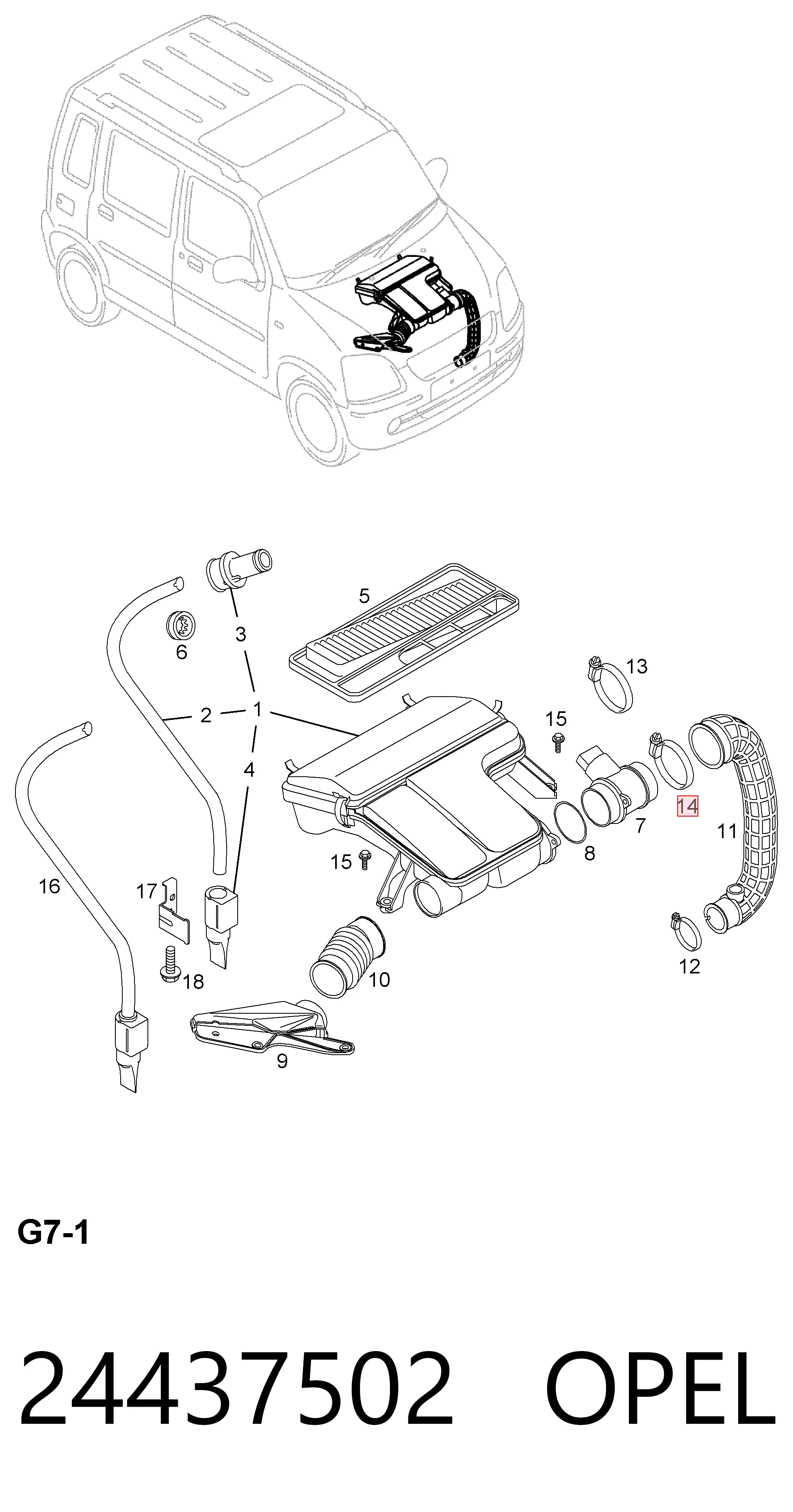 24437502 Opel Sensor de fluxo (consumo) de ar, medidor de consumo M.A.F. - (Mass Airflow)