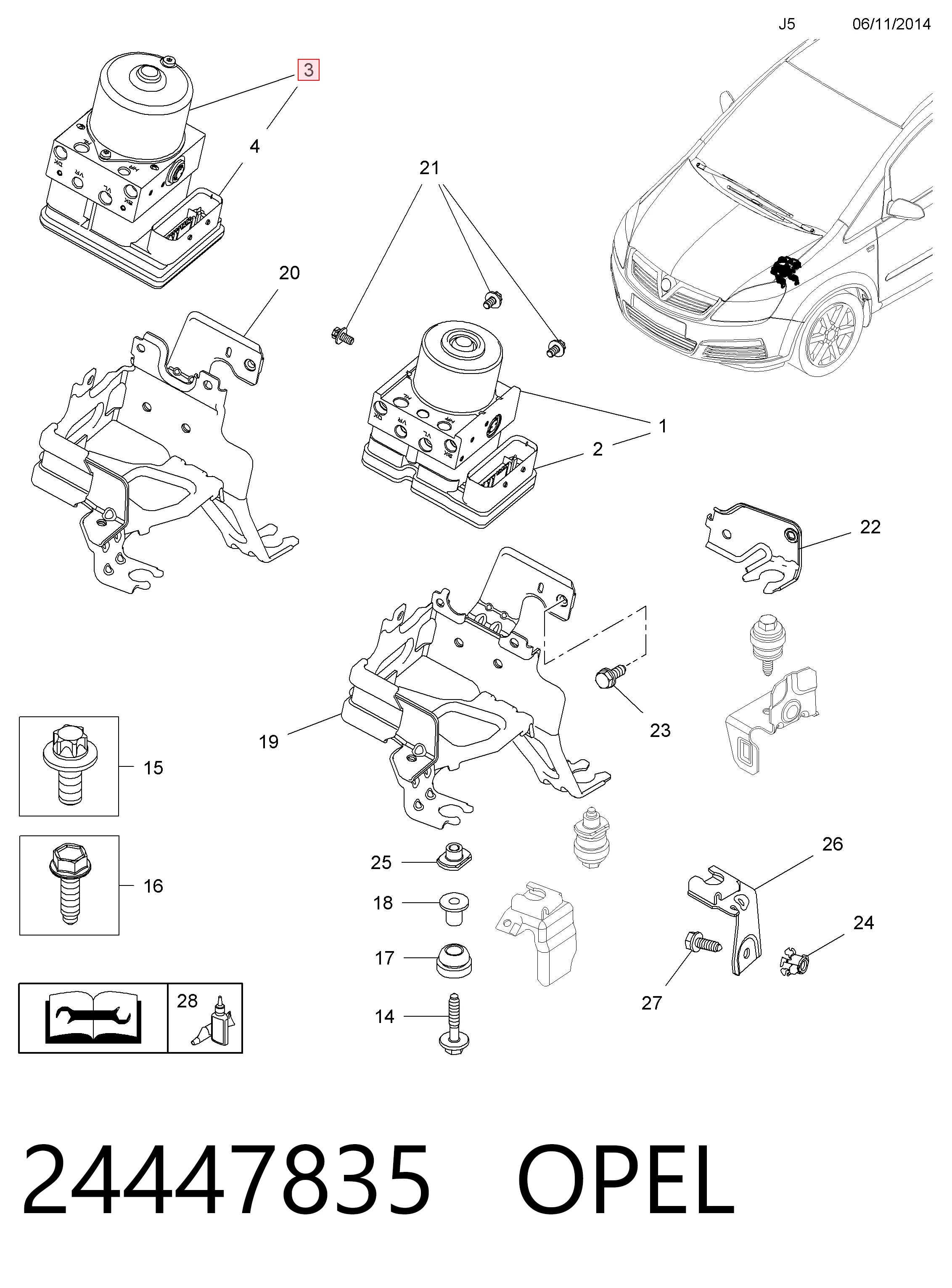 Unidade hidráulico de controlo ABS para Opel Astra H TWINTOP L67