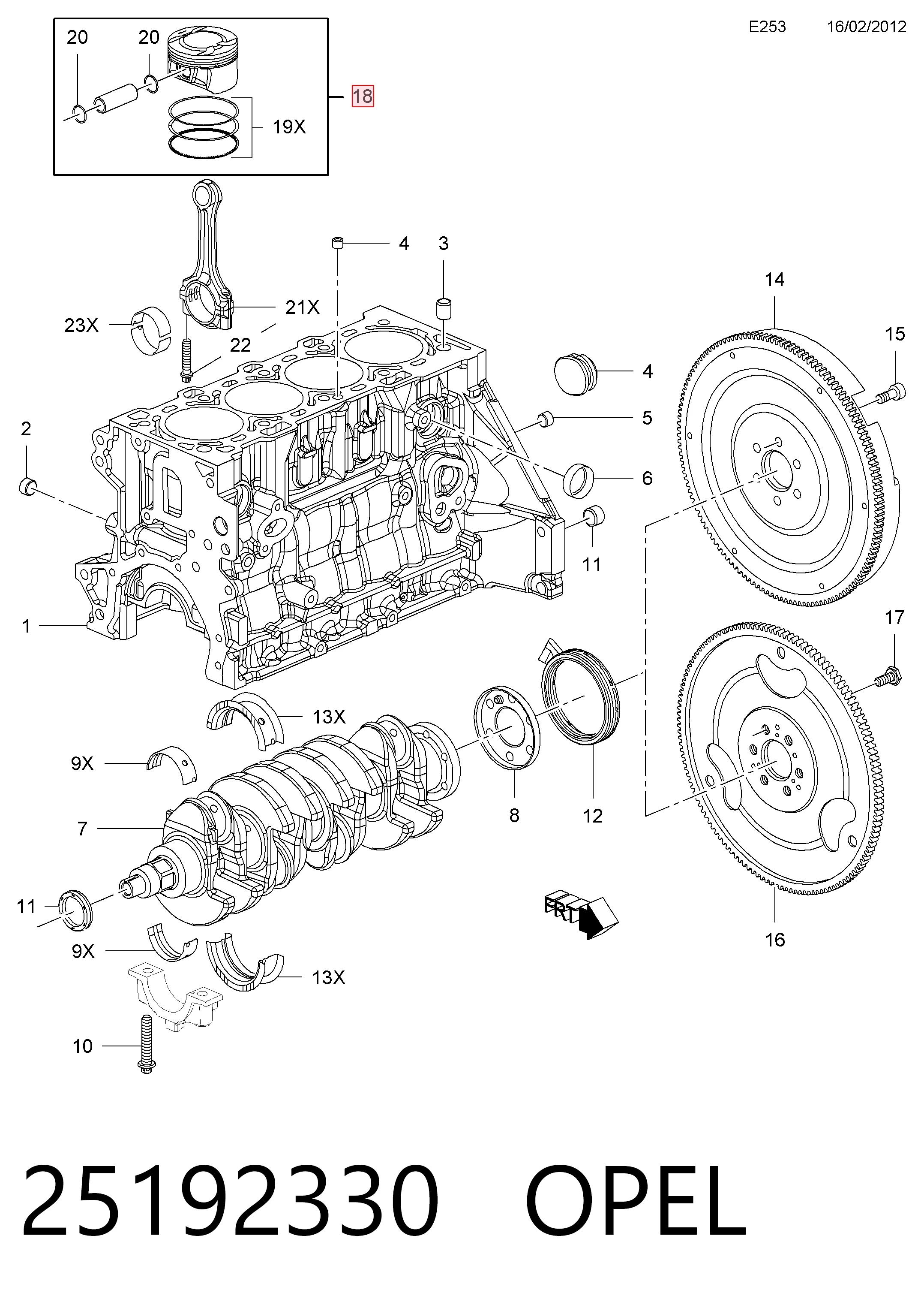Compre 55567934 Peugeot/Citroen Pistão do kit para 1 cilindro, STD
