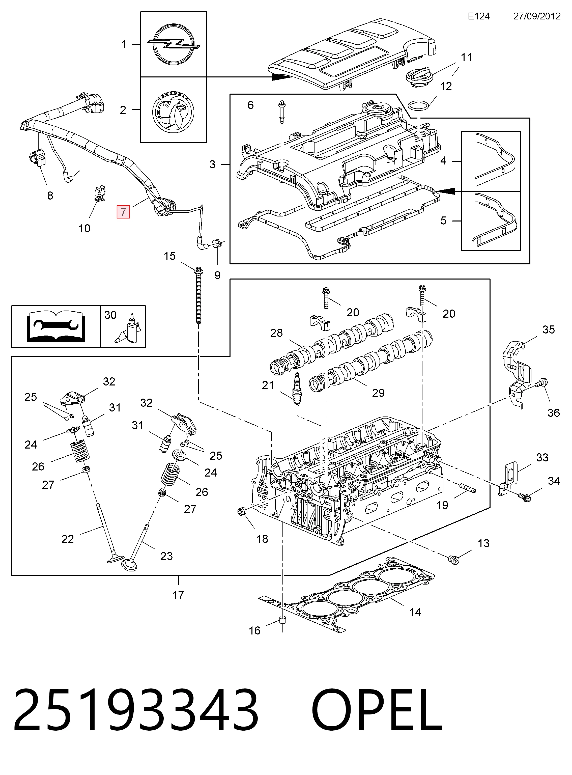 25193343 Opel Cano derivado de ventilação de cárter (de separador de óleo)