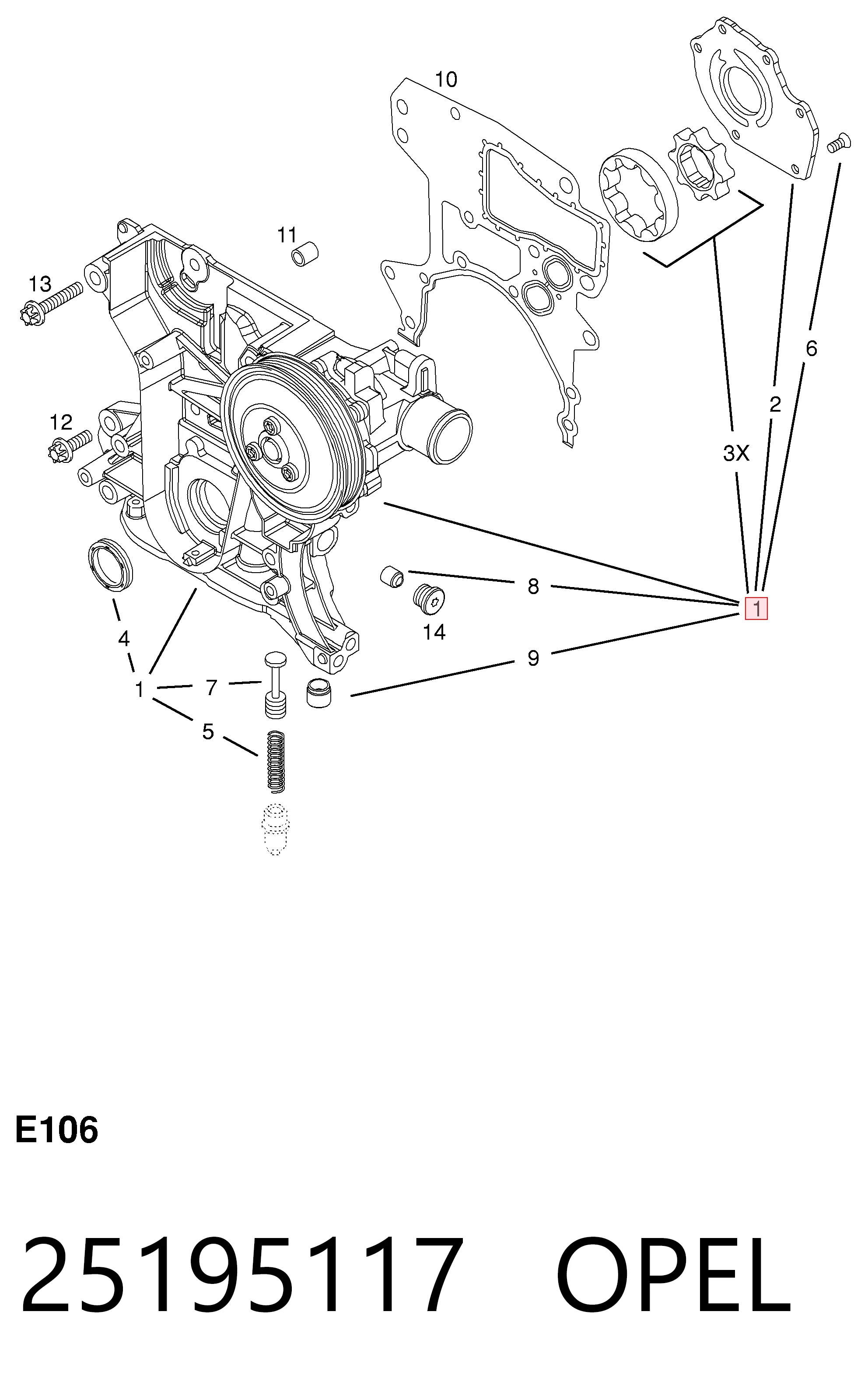  para Opel Mokka  (J13)
