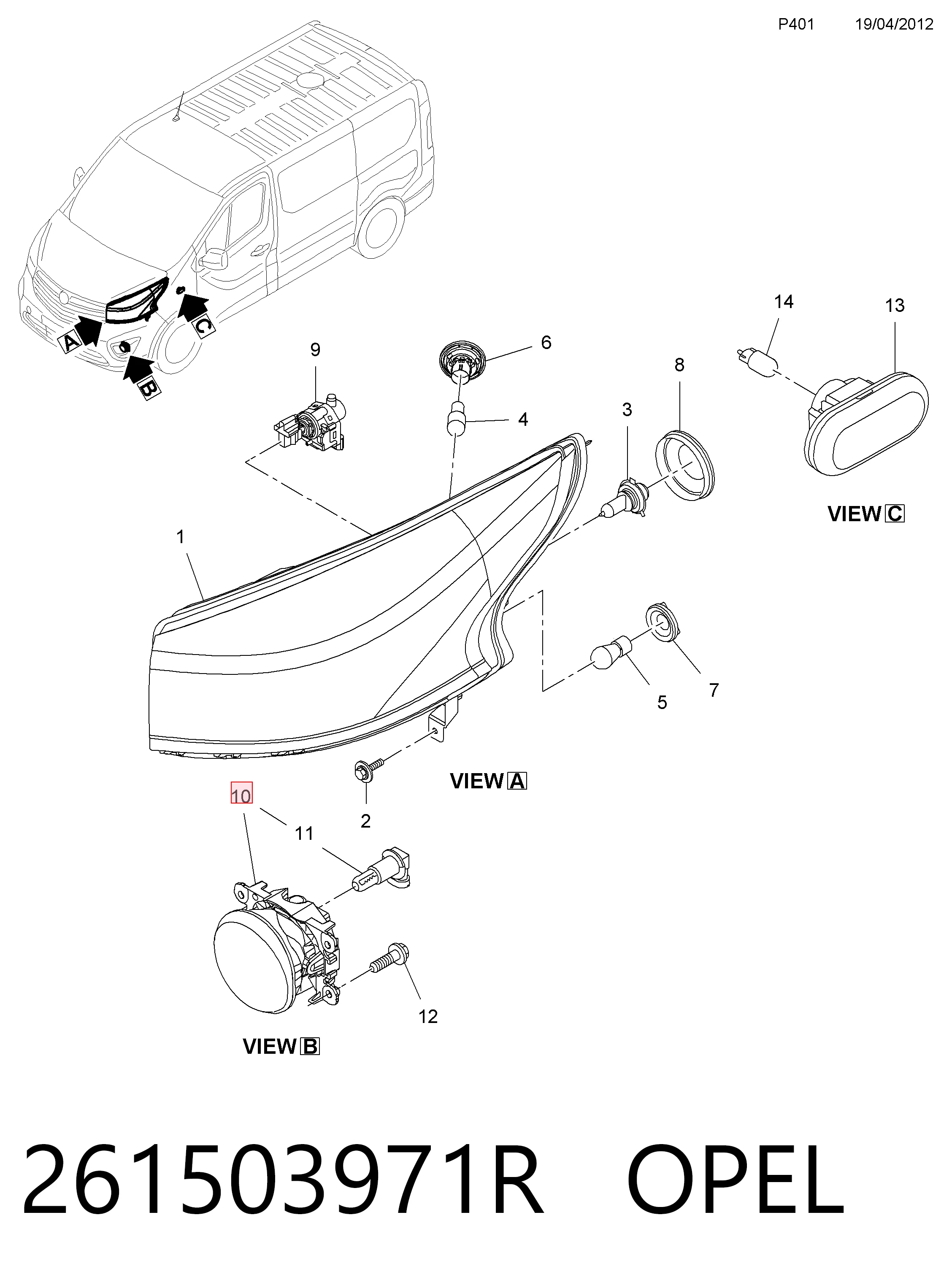 261503971R Nissan/Infiniti Luzes de nevoeiro direitas
