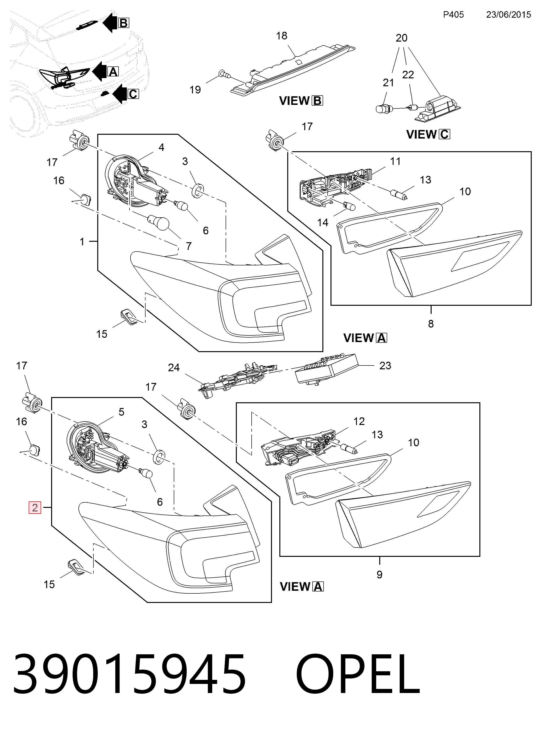 Compre 13401164 General Motors Lanterna traseira esquerda externa