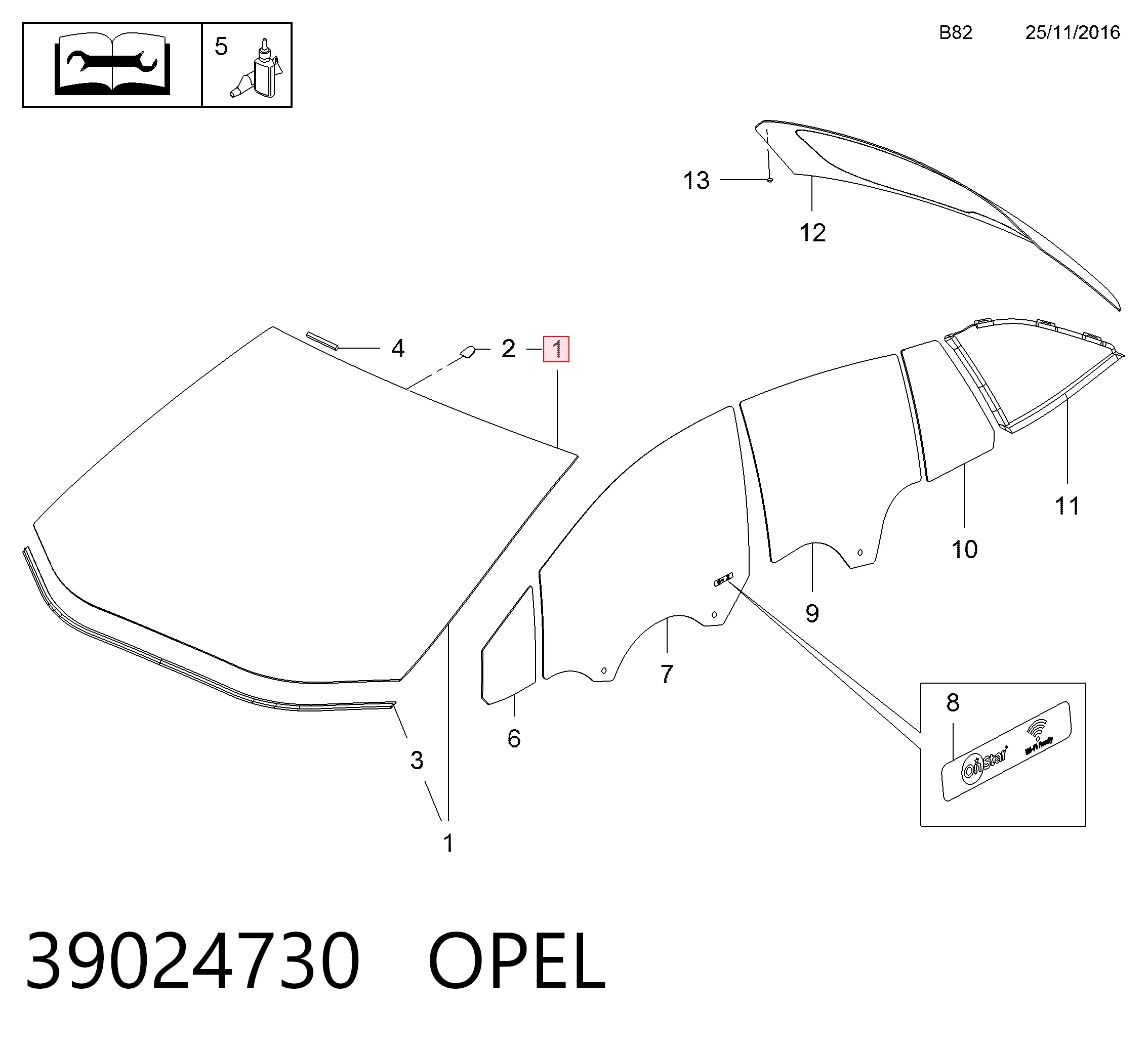 Pára-brisas Opel Astra K 