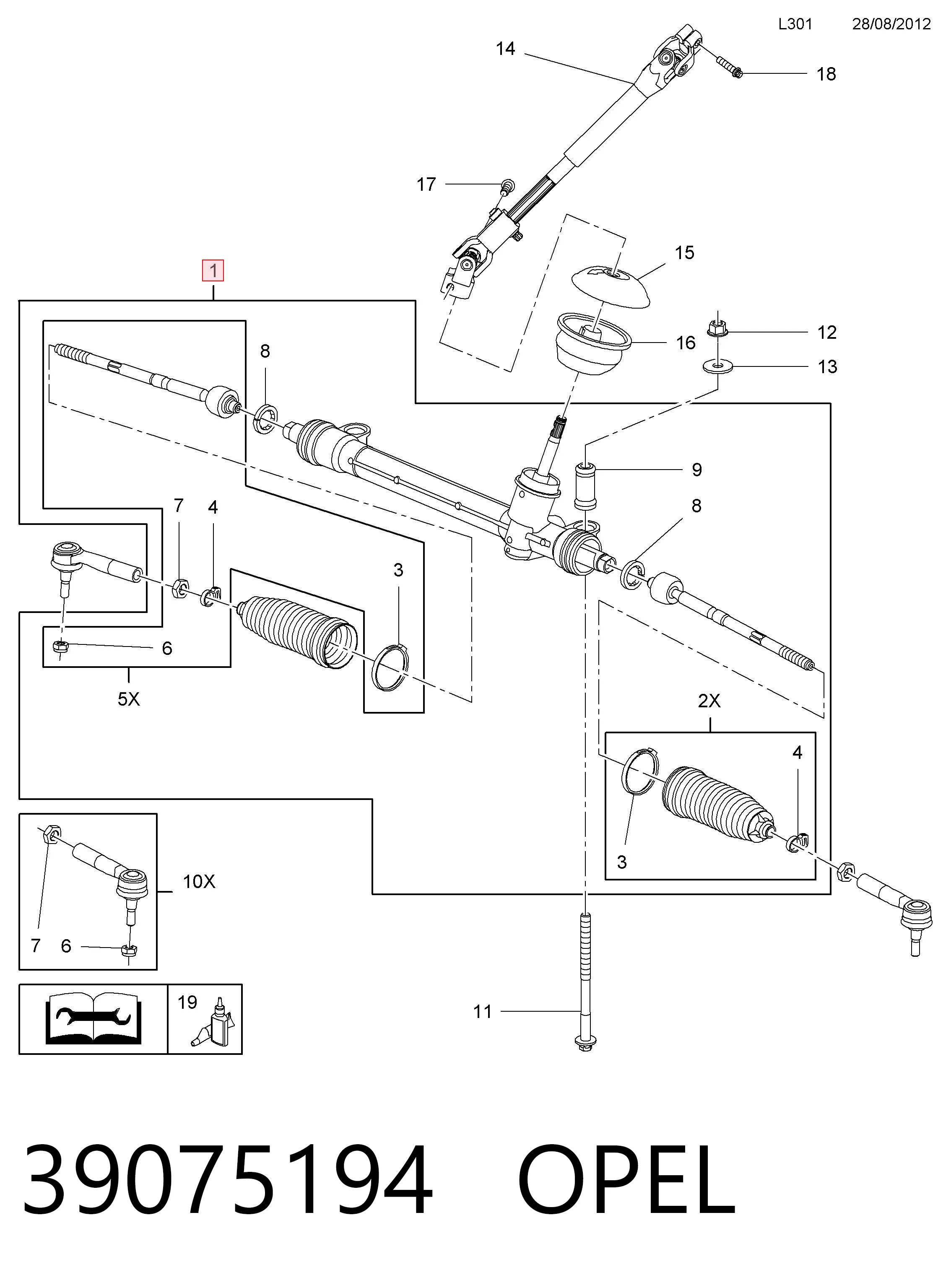 Cremalheira da direção Opel Corsa preço, a partir de 116,82 USD