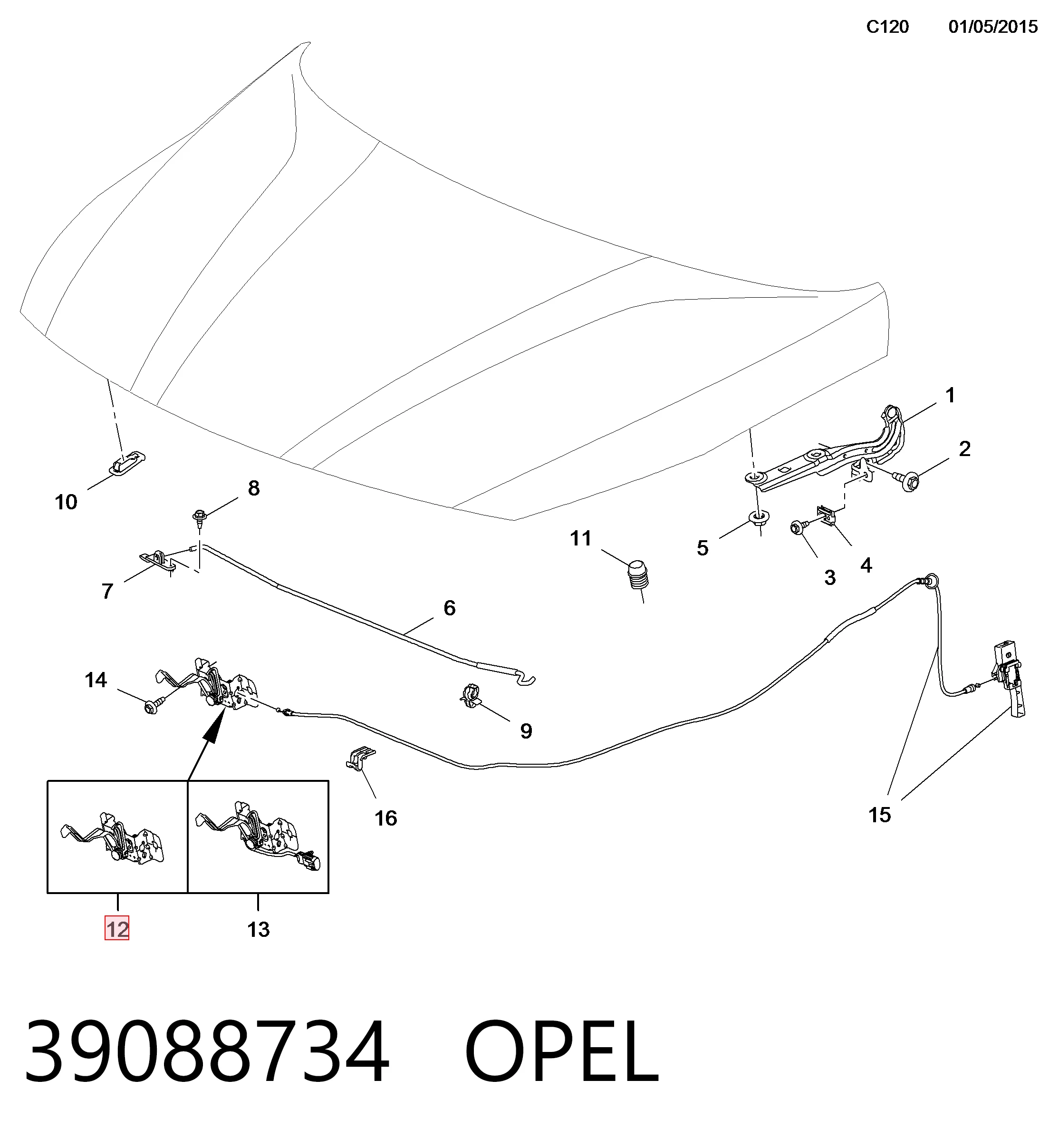 Fecho da capota Opel Astra   ao melhor preço