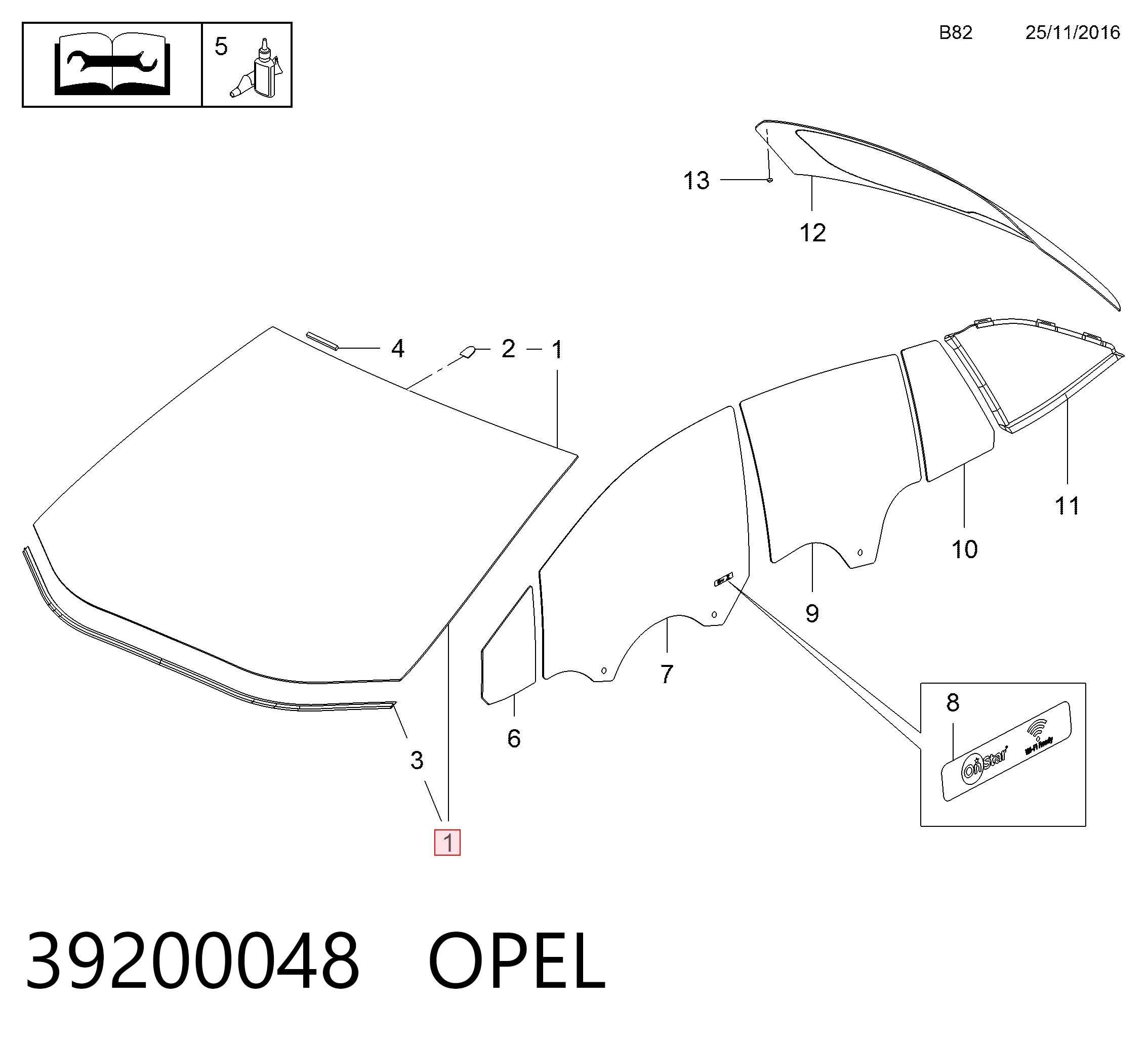 Pára-brisas para Opel Astra K 