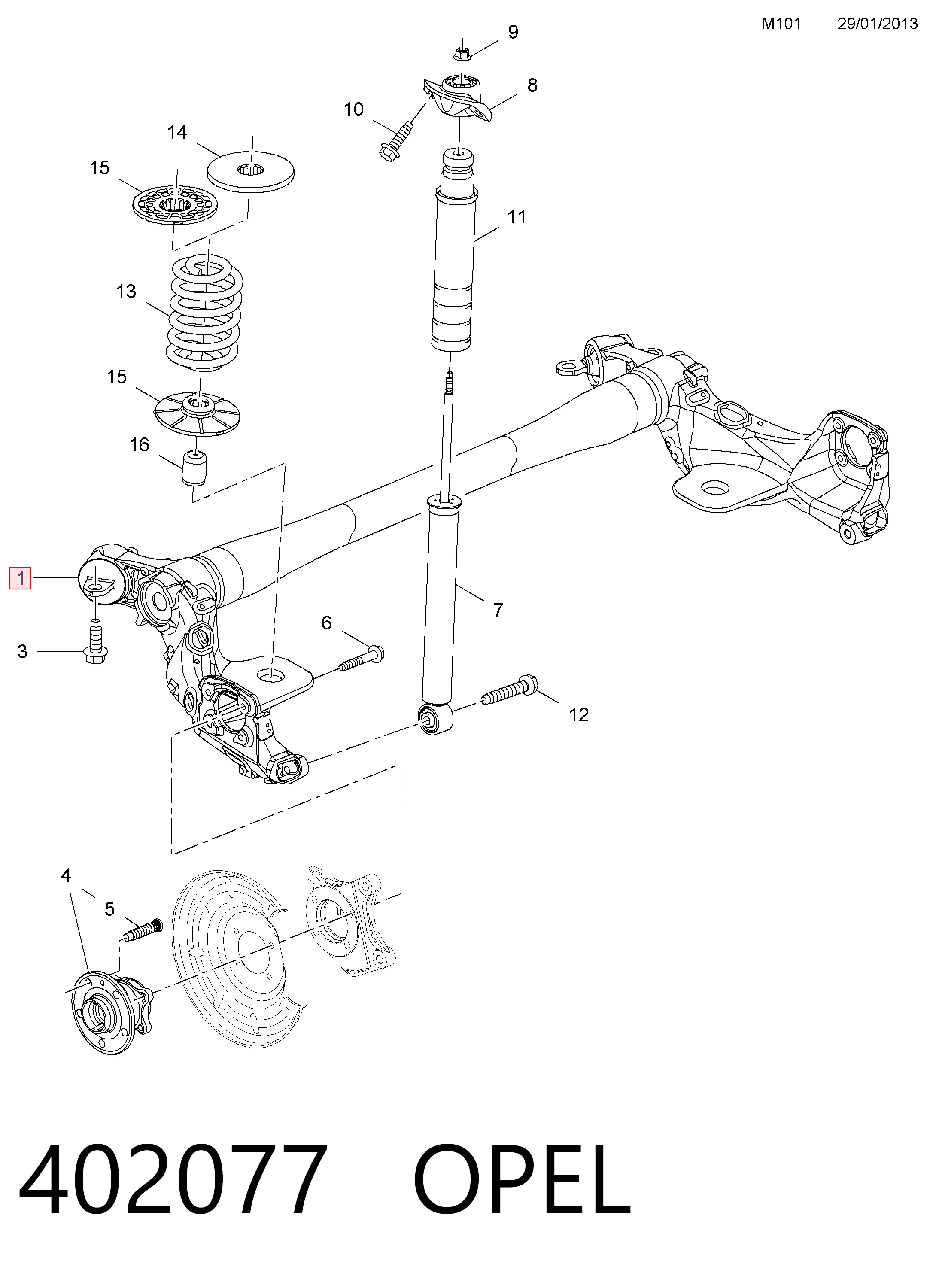 Compre 95325751 Peugeot/Citroen Viga de suspensão traseira (plataforma veicular)