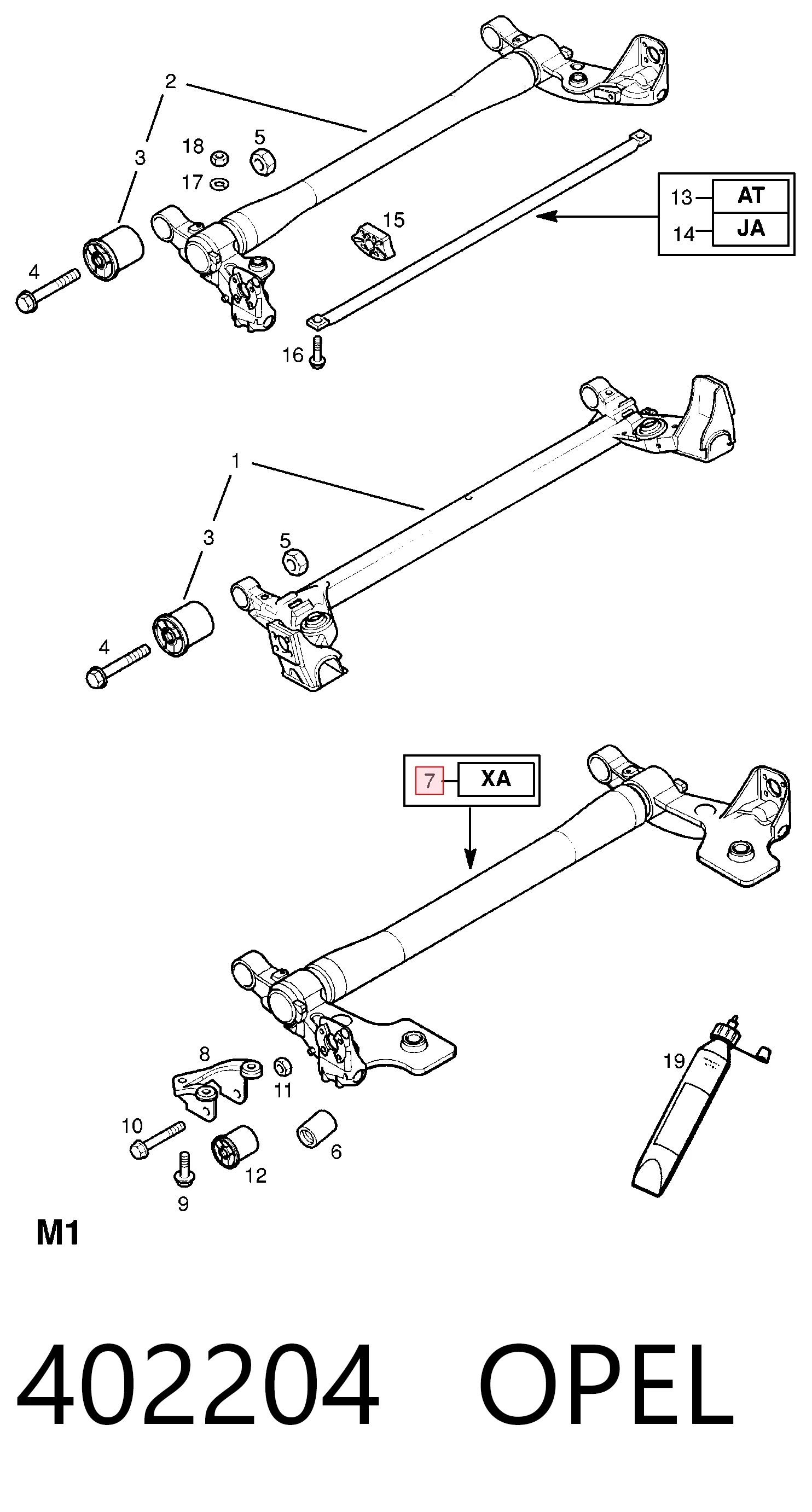 Viga de suspensão traseira (plataforma veicular) Opel Corsa C F08