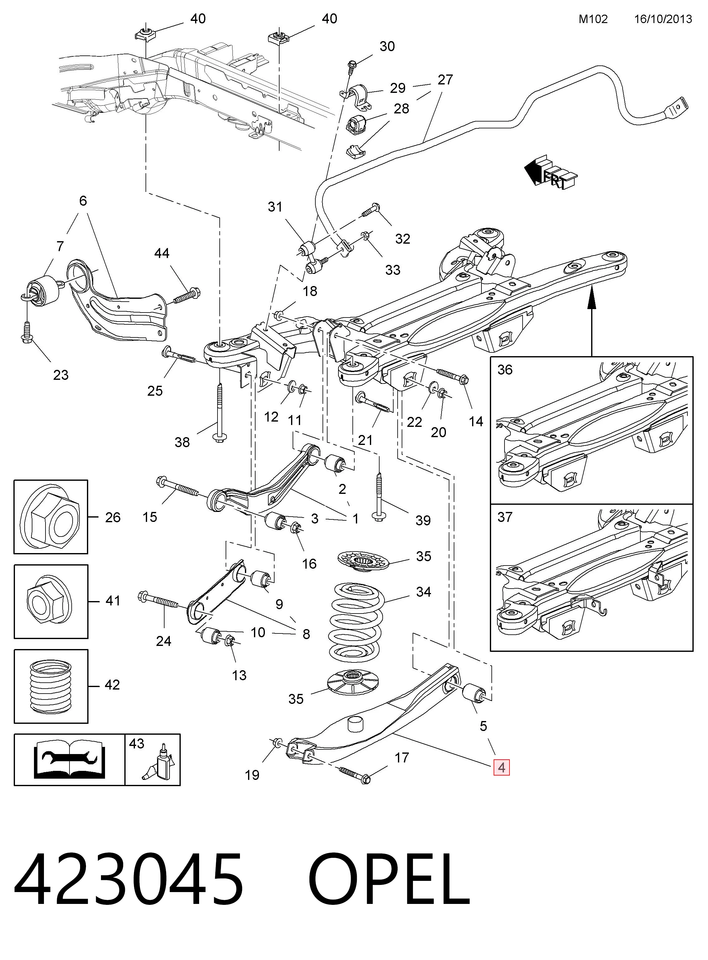 Braço oscilante inferior esquerdo de suspensão traseira/direita General Motors 423045 preço, a partir de 46,05 USD