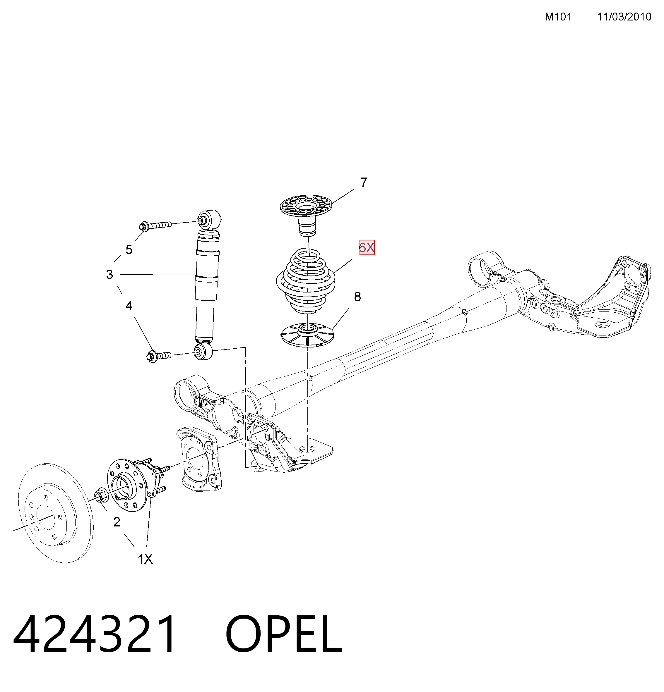 Mola traseira Opel Meriva   ao melhor preço