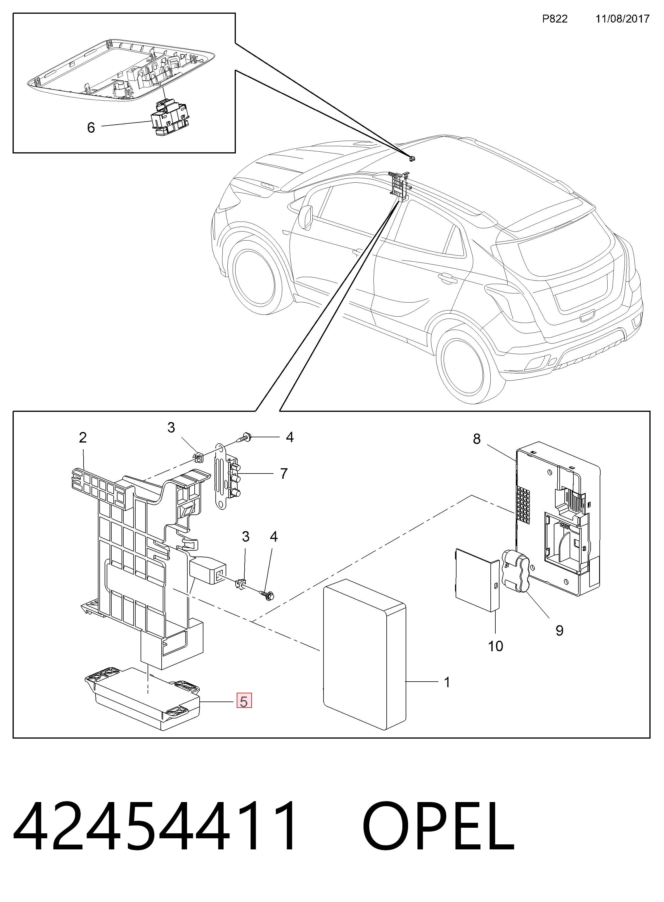 Unidade de conforto para Opel Mokka I J13