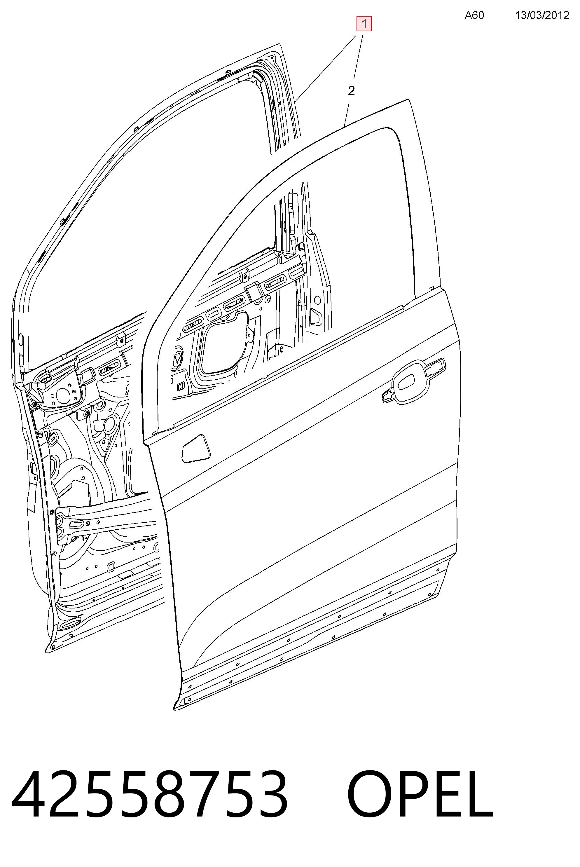  Porta dianteira esquerda Opel Mokka I SUV (J13) (2012 - 2019) I