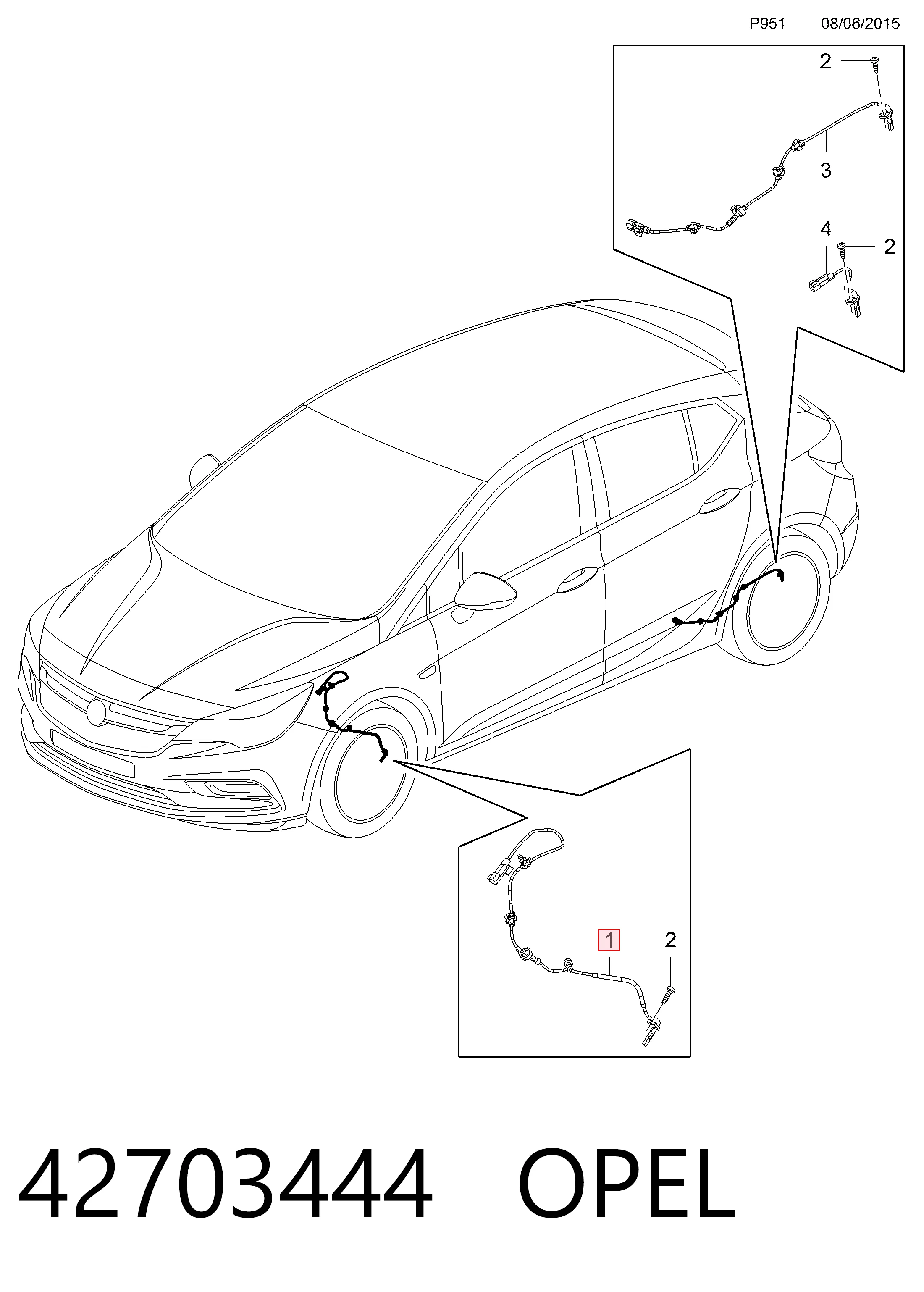 Sensor dianteiro de ABS Opel Astra   ao melhor preço