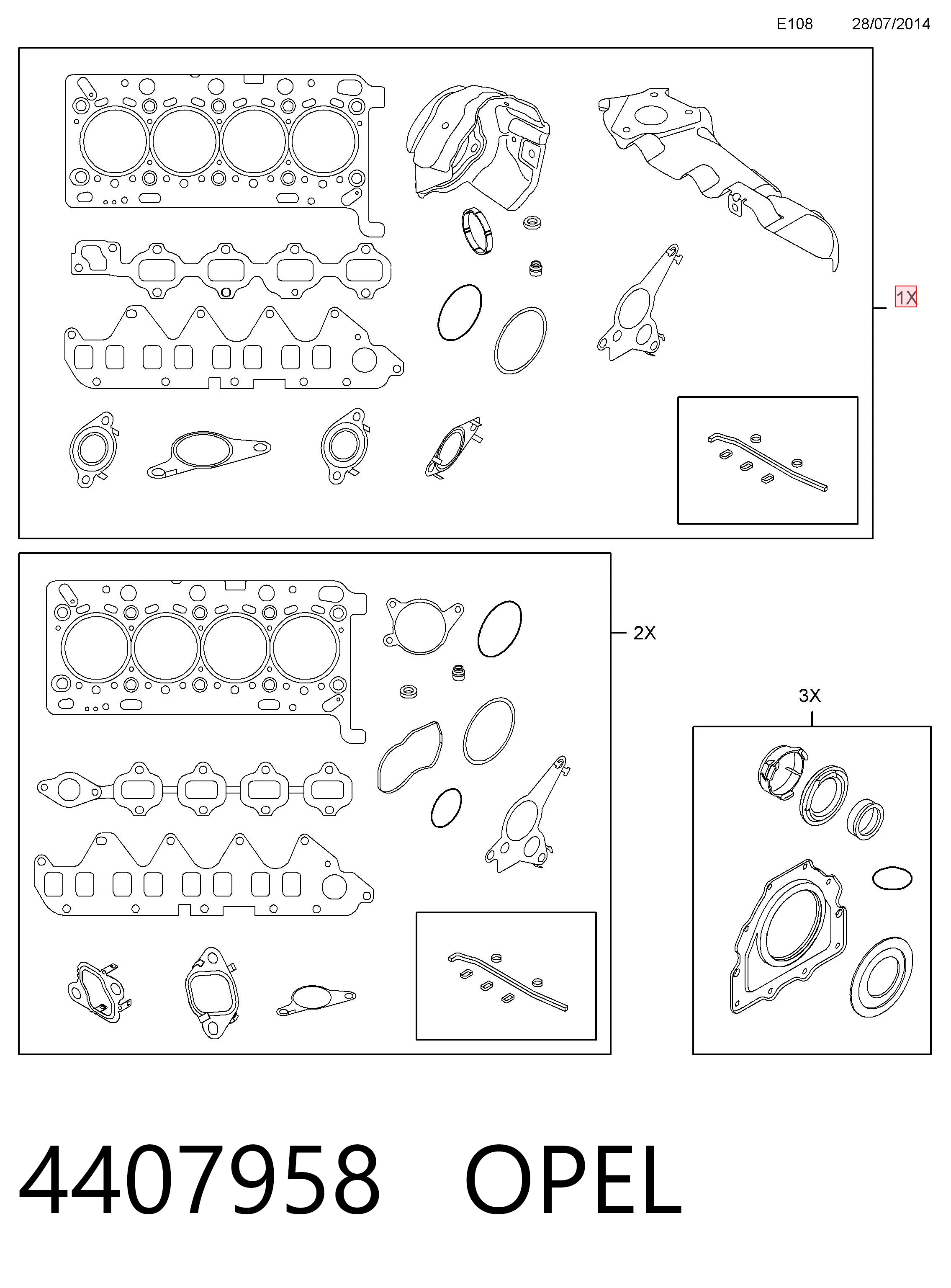 95517808 Peugeot/Citroen Kit superior de vedantes de motor