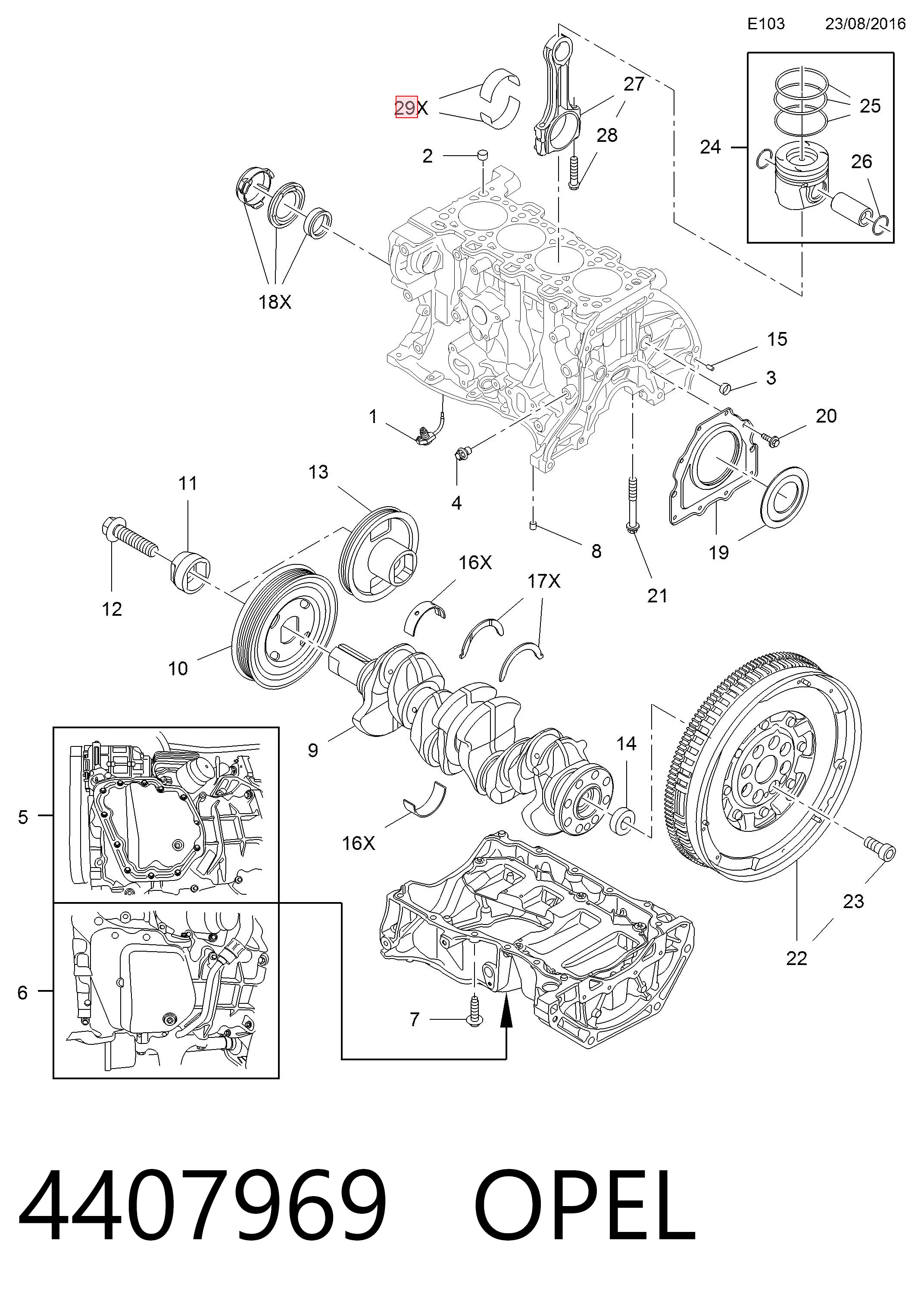 Compre 95517820 General Motors Folhas inseridas de cambota de biela, kit, padrão (STD)