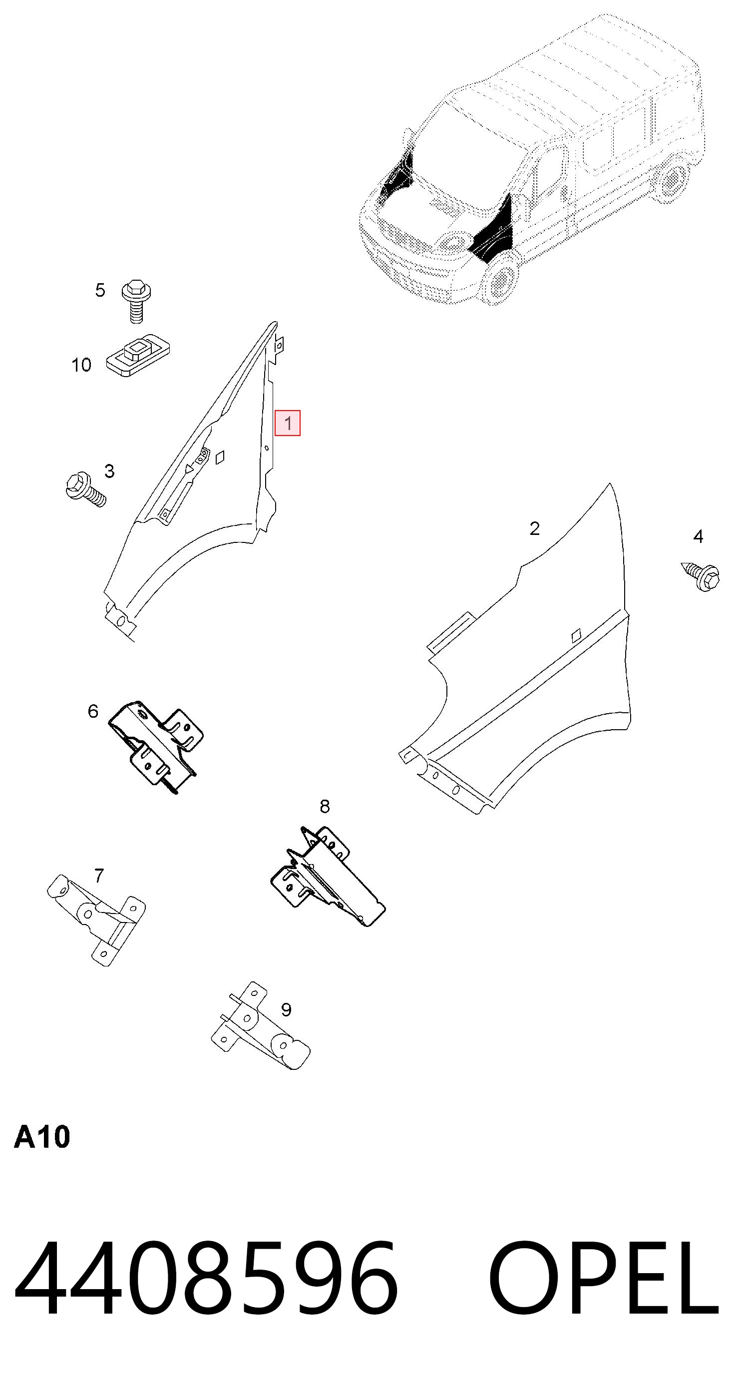 Pára-lama dianteiro direito para Nissan Primastar  X83
