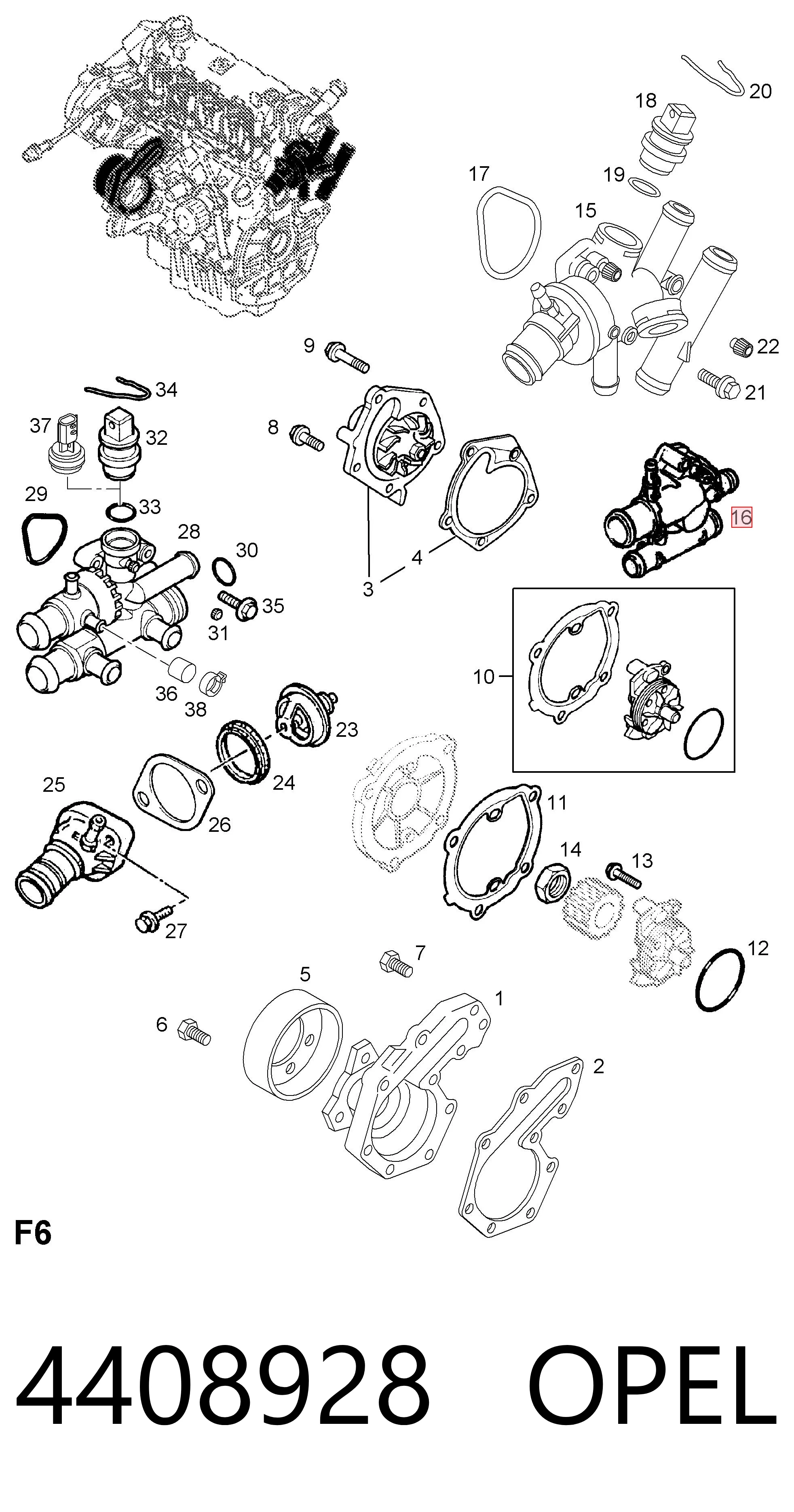 4408928 Opel Termostato