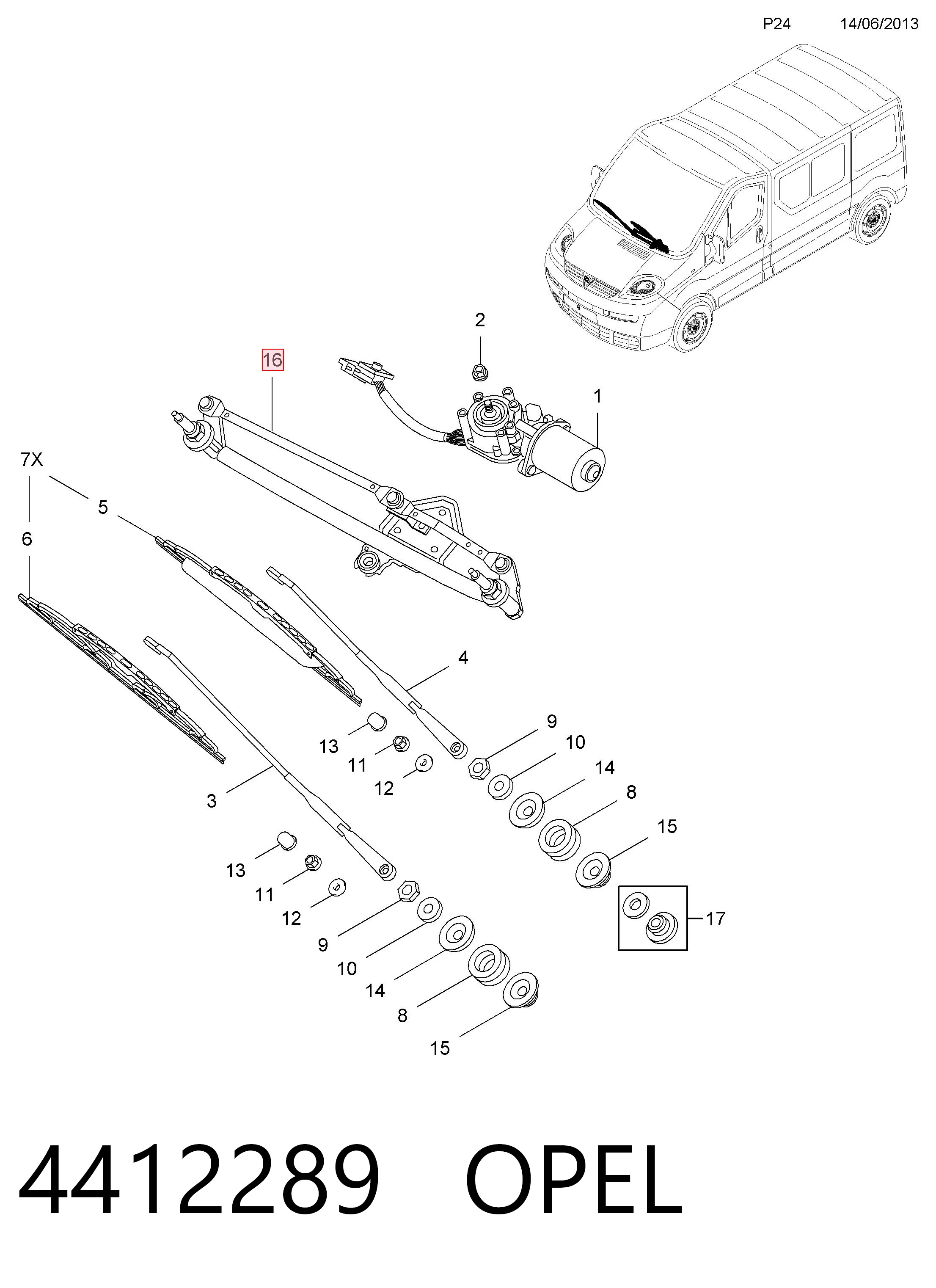 93160900 Peugeot/Citroen Trapézio de limpador pára-brisas