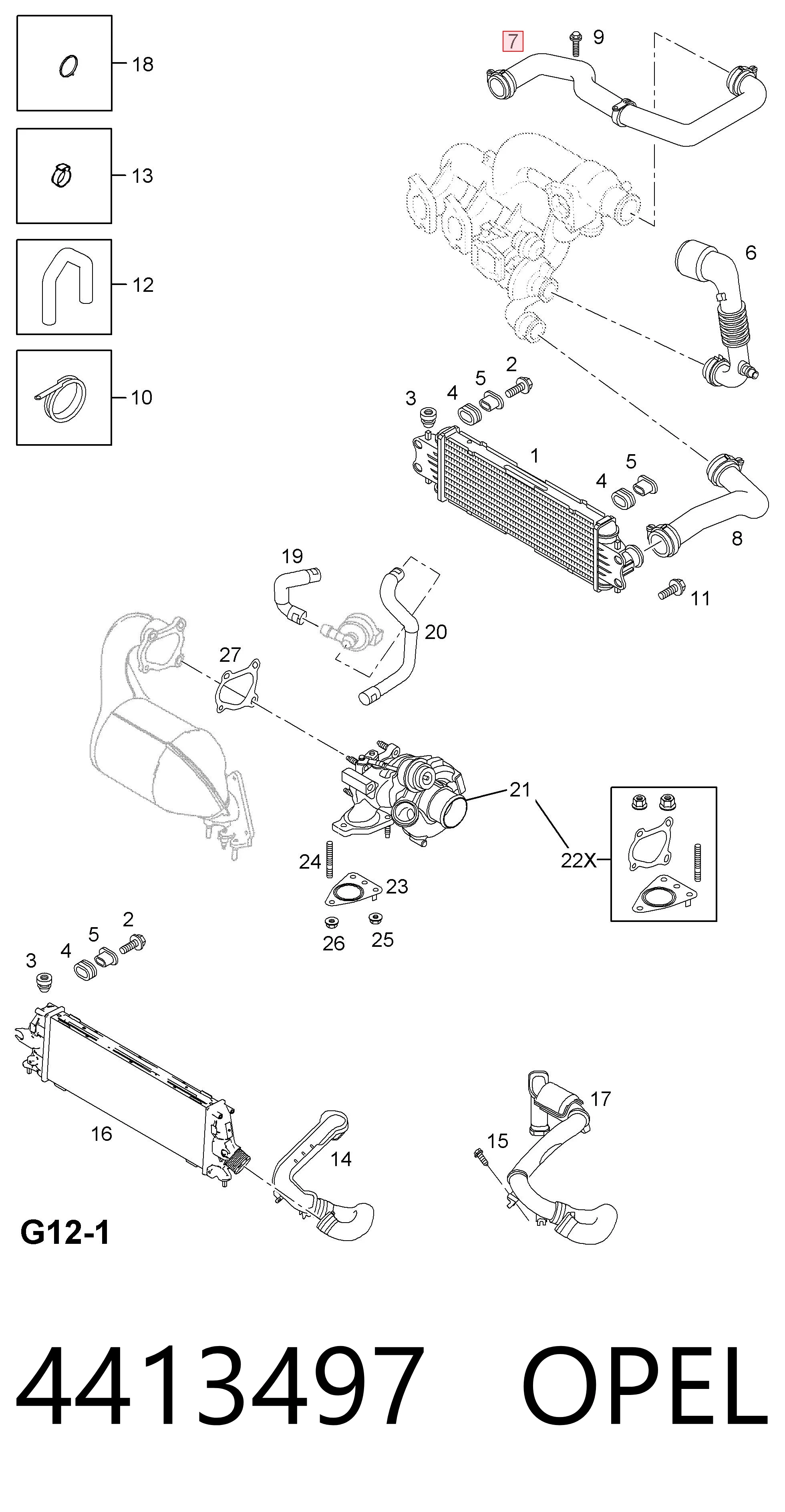 4413497 Opel Mangueira (cano derivado) de intercooler
