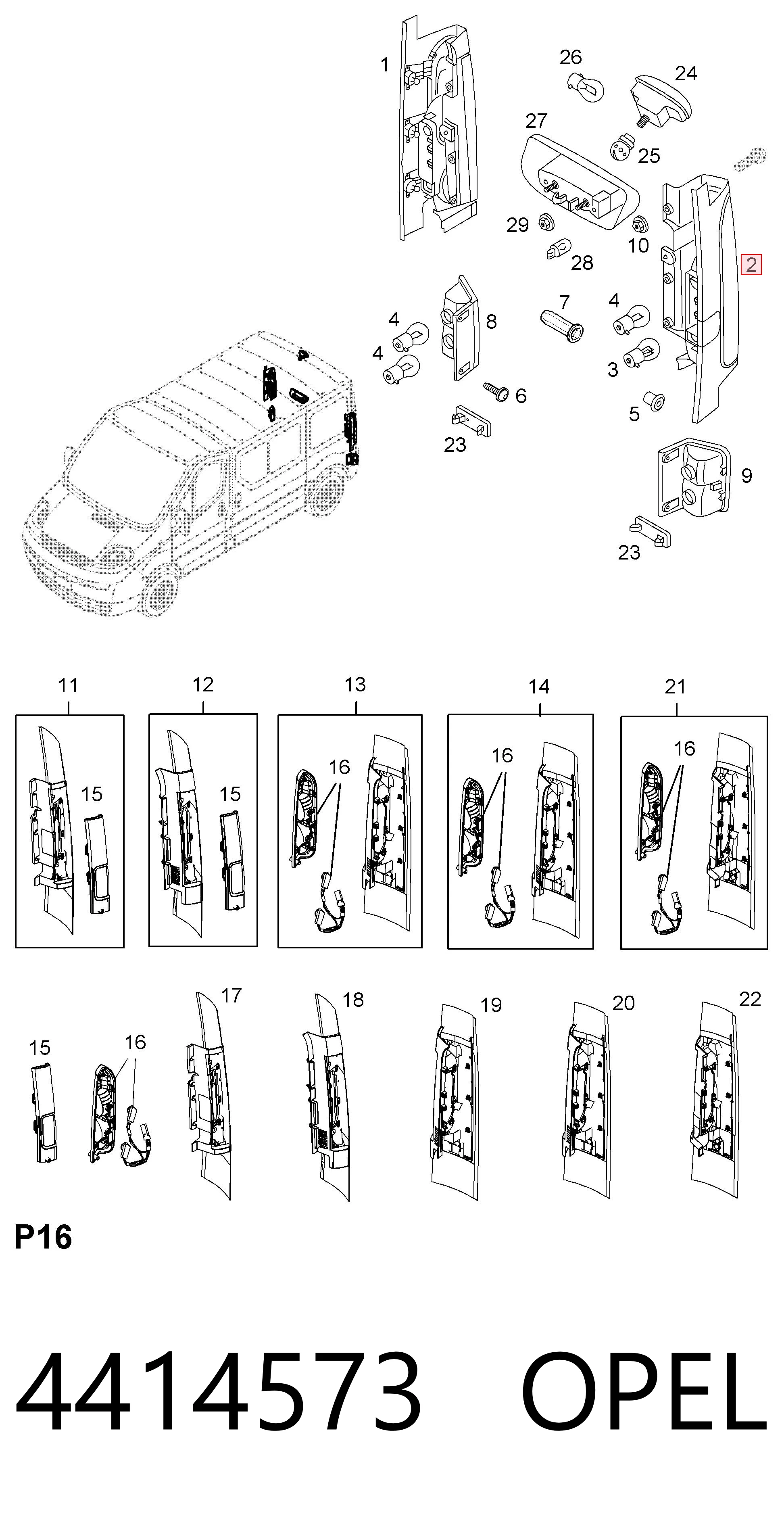 93852709 General Motors Lanterna traseira esquerda