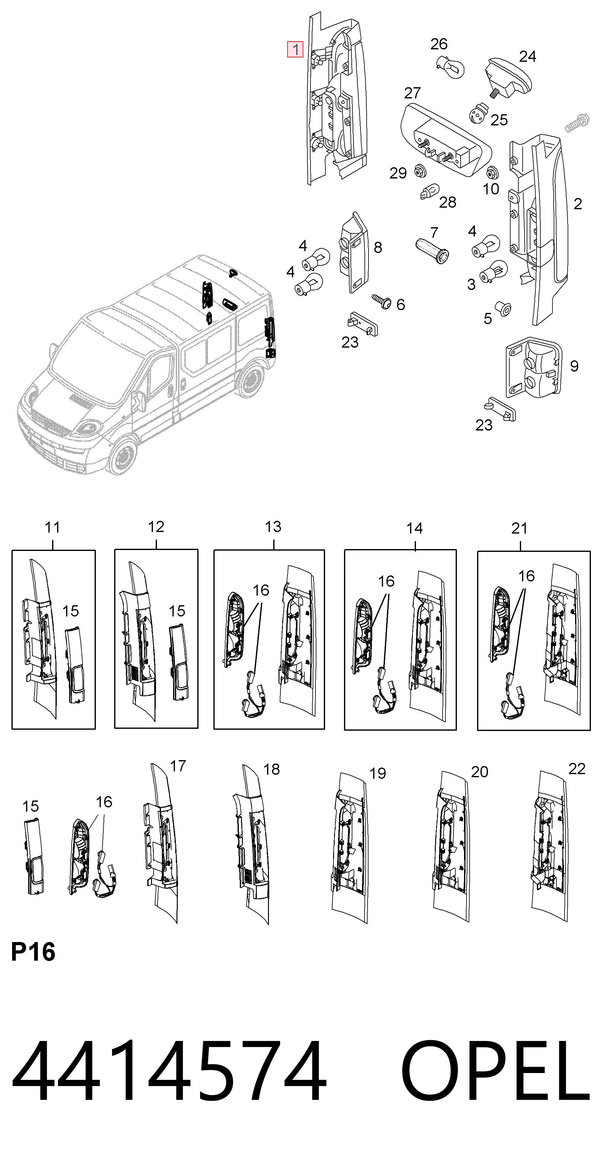 93852710 General Motors Lanterna traseira direita