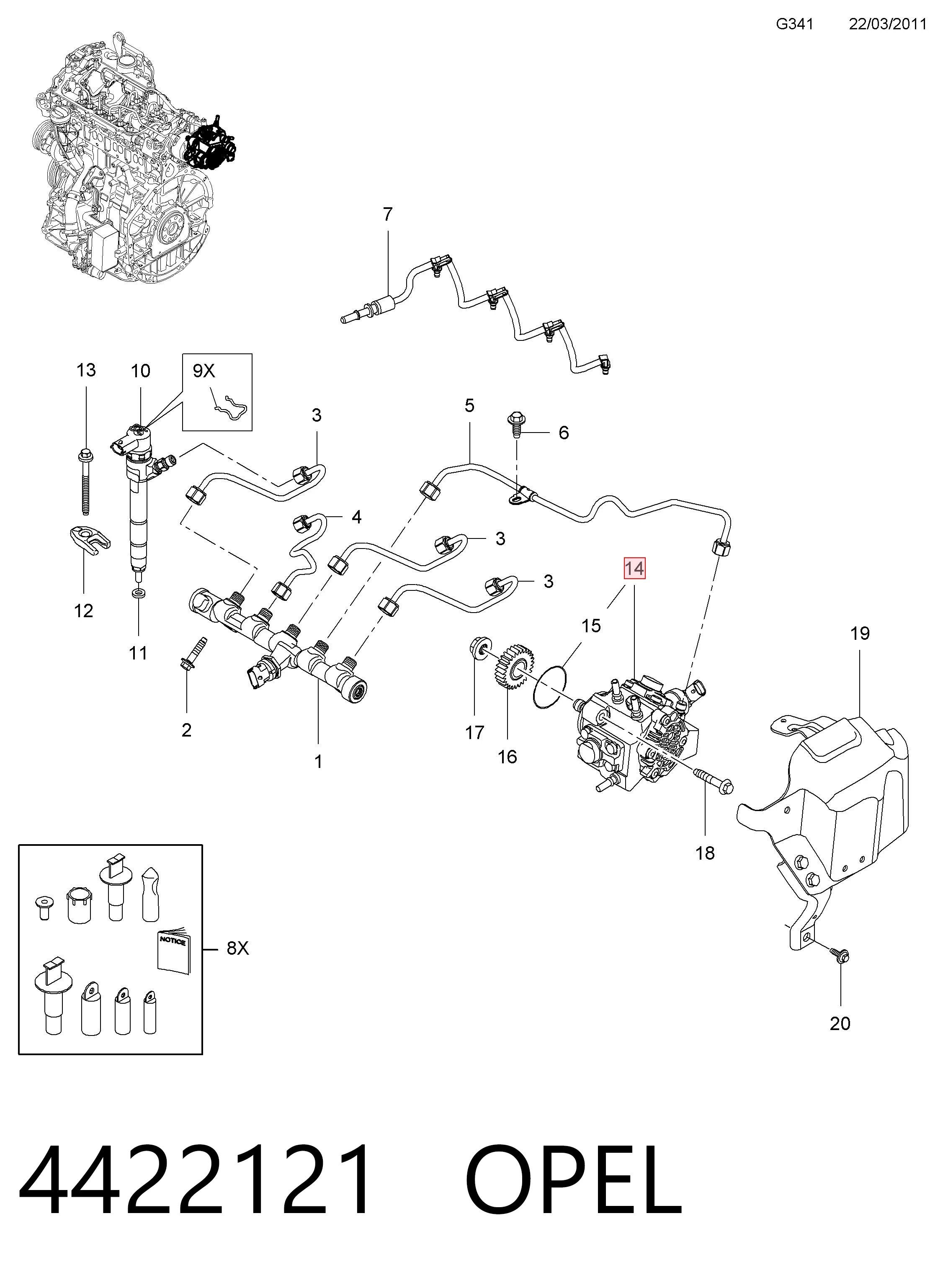  Bomba de combustível de pressão alta Renault Master III сaixa (FV) (2010 - 2024) III