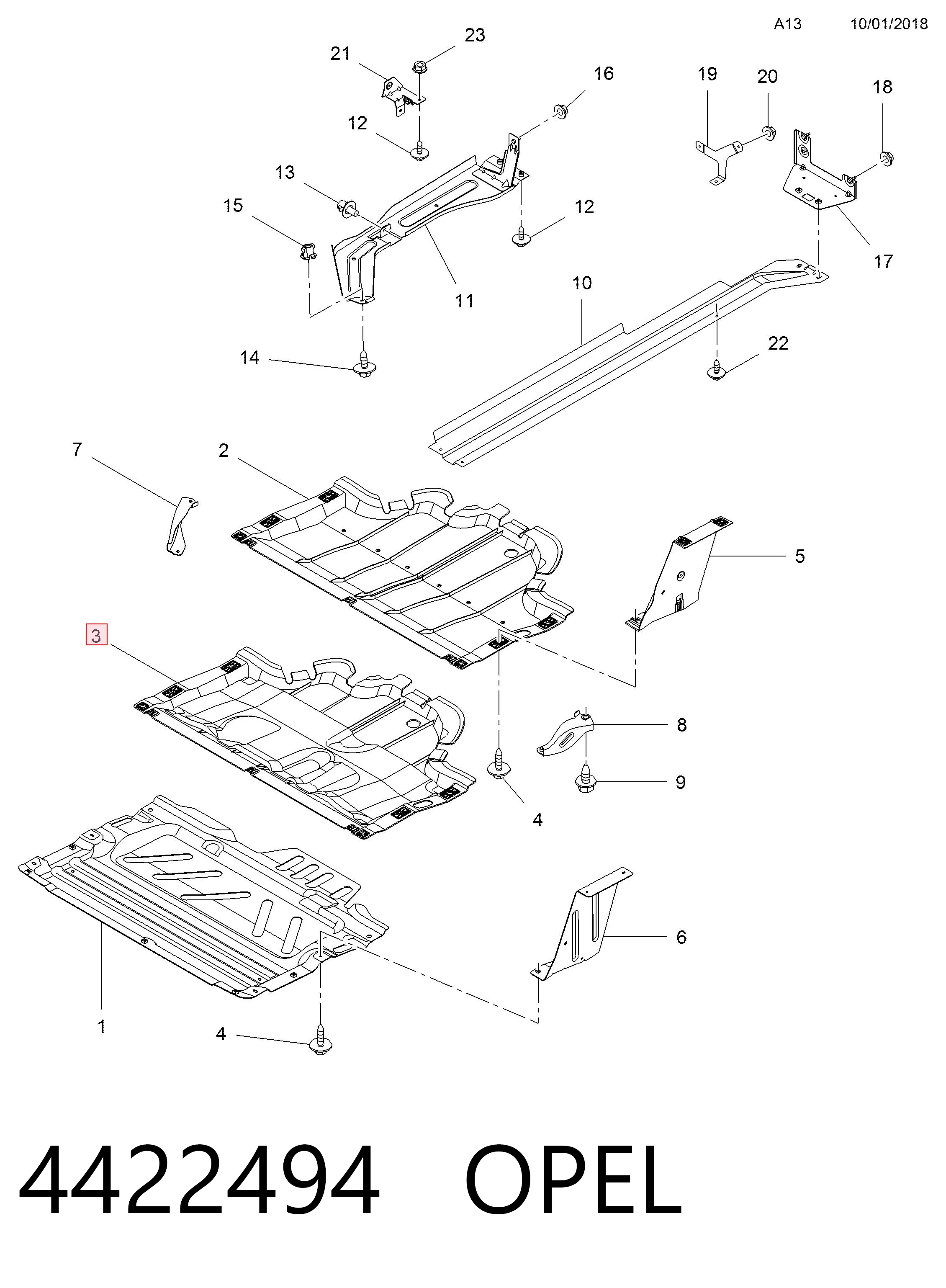 CVR98425 Magneti Marelli Proteção de motor, de panela (da seção de motor)