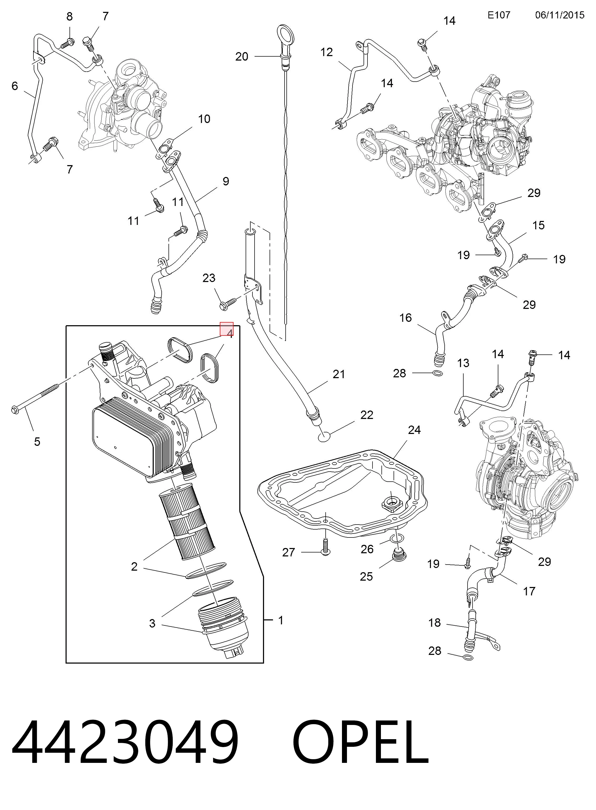 95517862 Peugeot/Citroen Vedante de adaptador do filtro de óleo