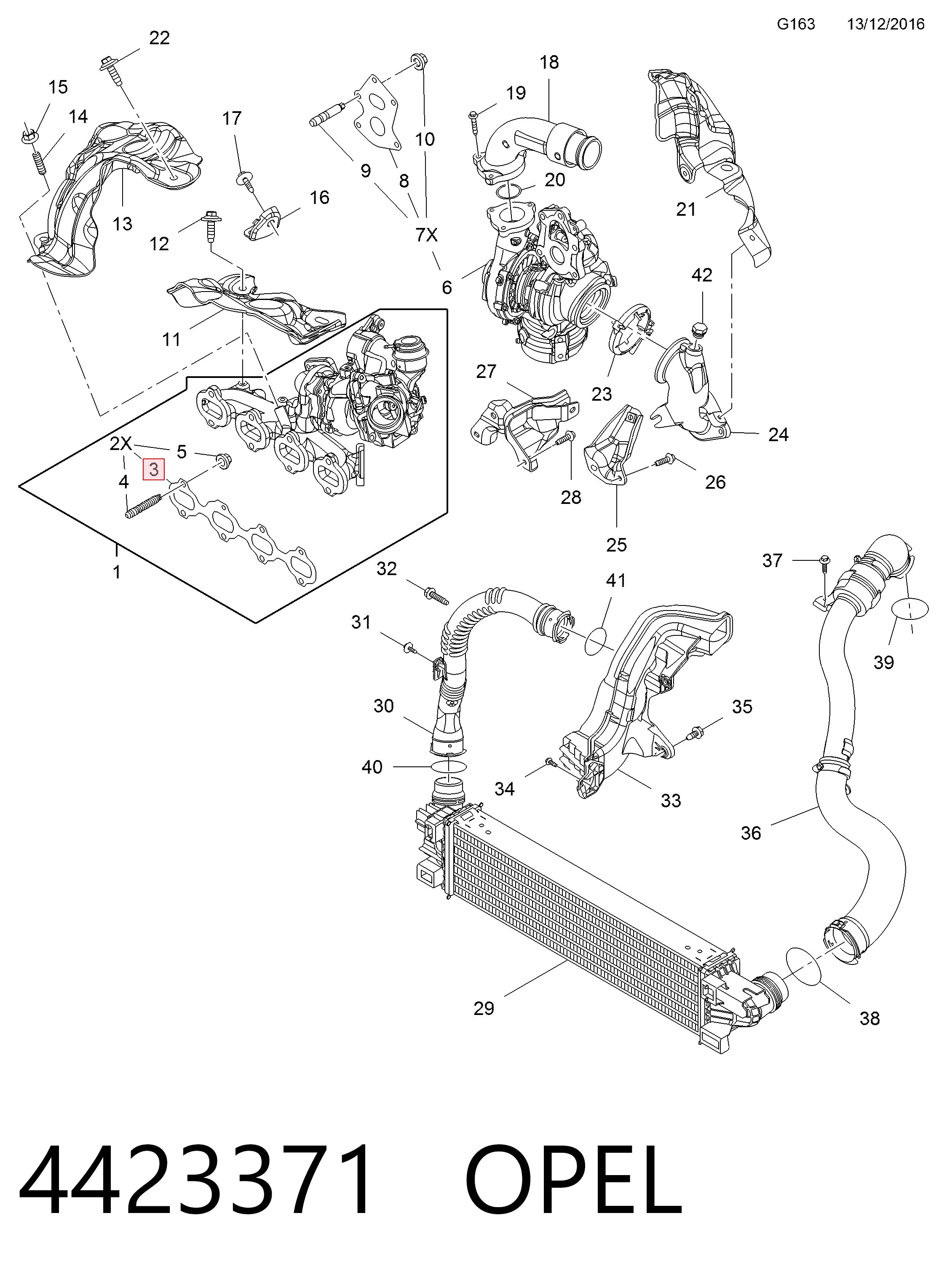 Vedante de tubo coletor de escape para Renault Trafic III EG