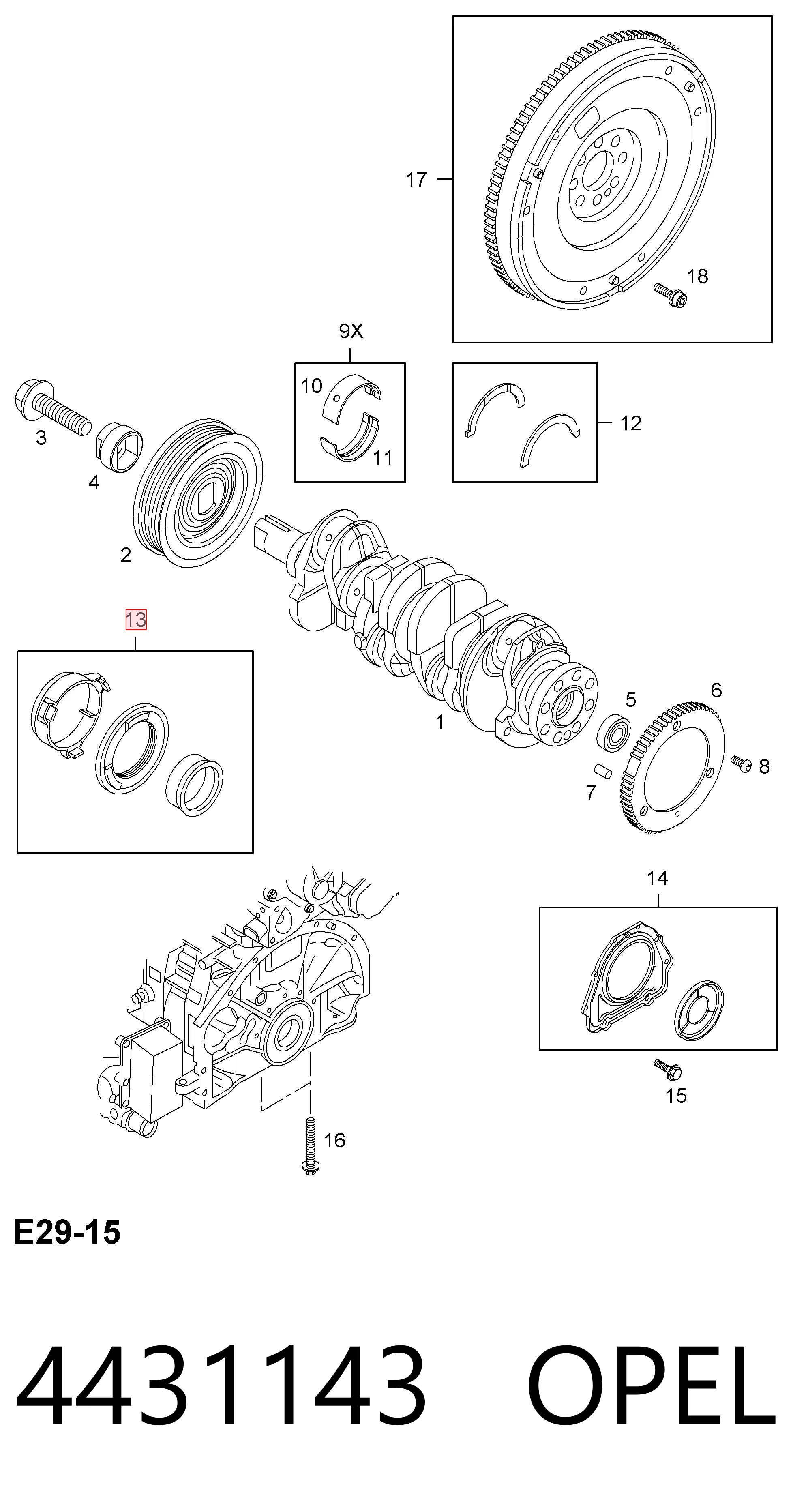 Compre P7734601 Glaser Vedação dianteira de cambota de motor