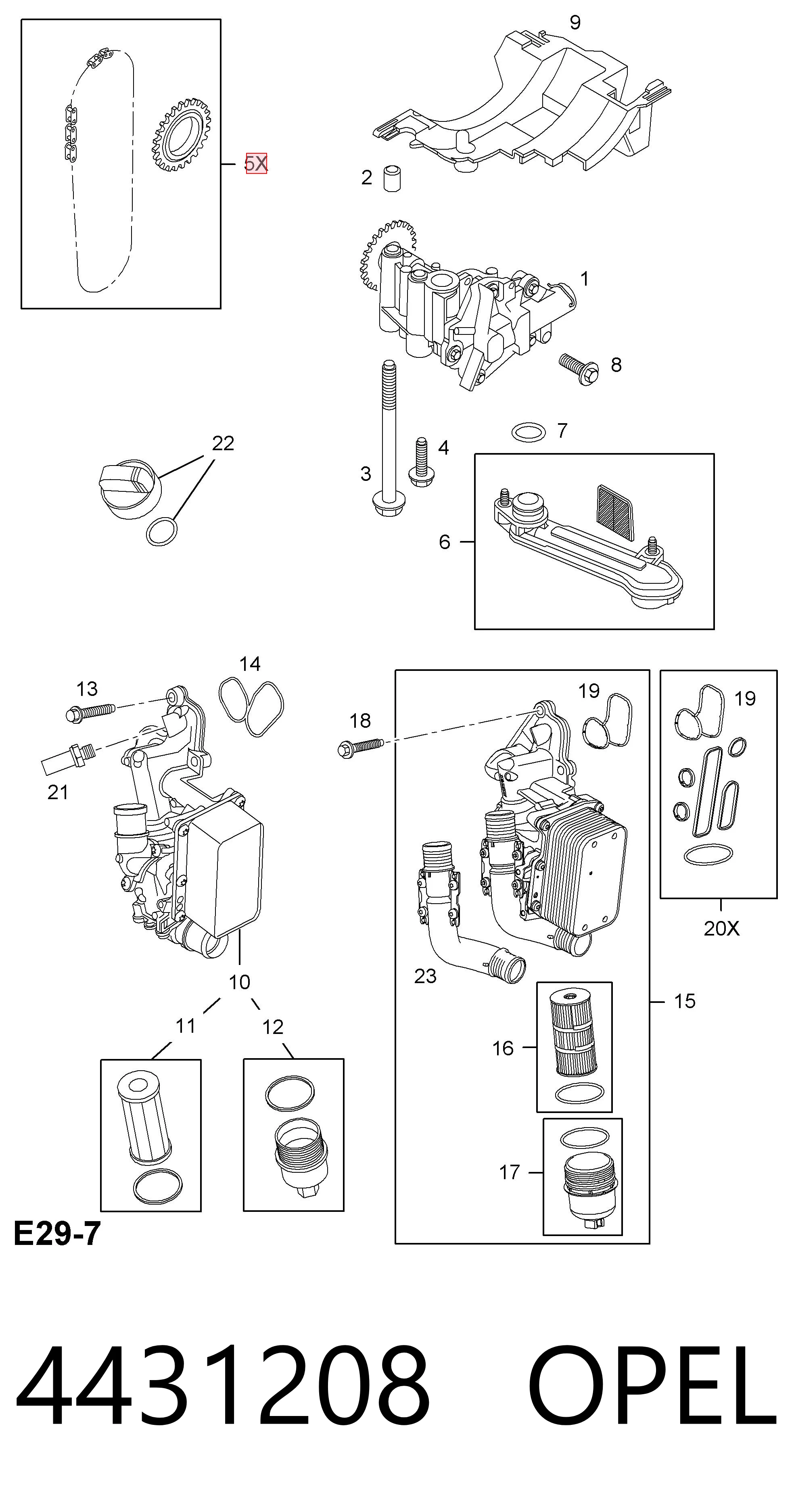 Cadeia de bomba de óleo, kit 93161659 General Motors
