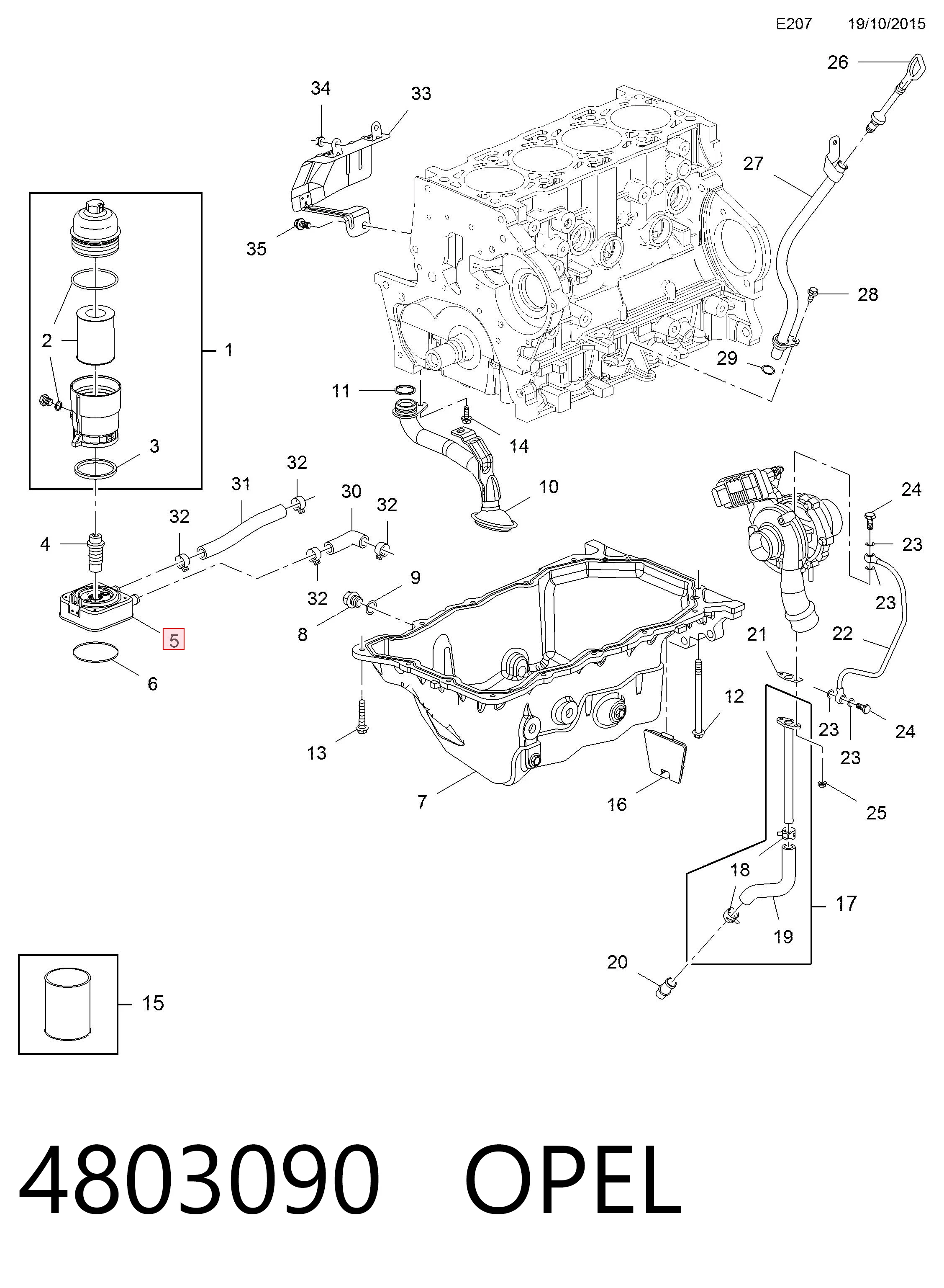 96440251 Peugeot/Citroen Radiador de óleo (frigorífico), debaixo de filtro