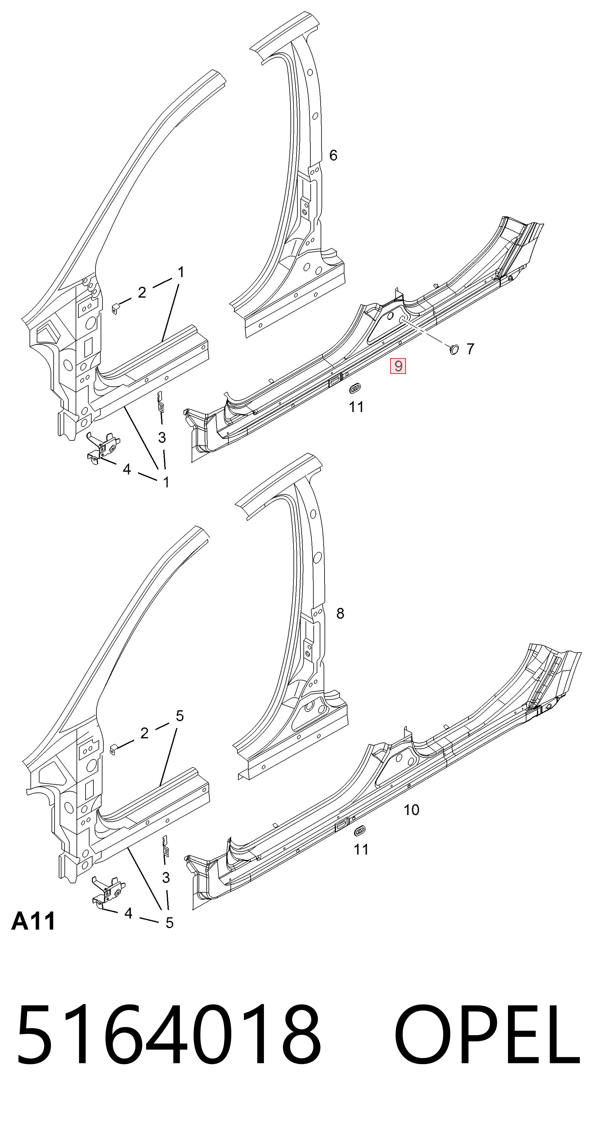  Acesso externo direito Opel Vectra C GTS hatchback (2002 - 2008) C GTS