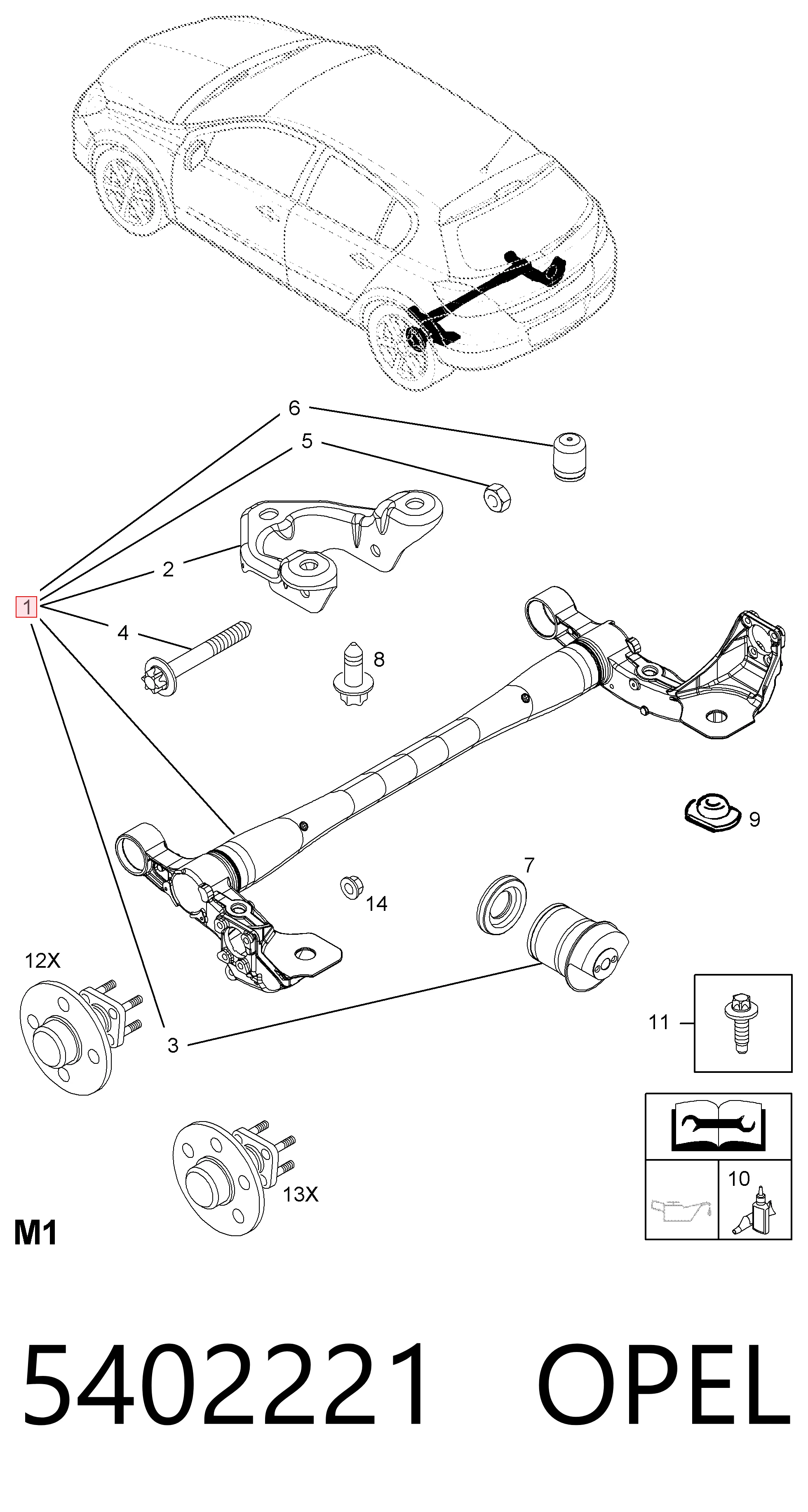93184248 Peugeot/Citroen Viga de suspensão traseira (plataforma veicular)