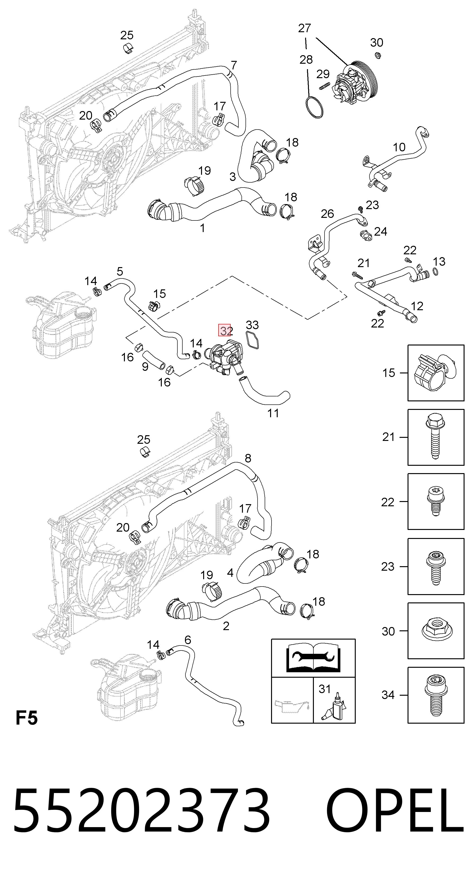 55202373 Opel Termostato