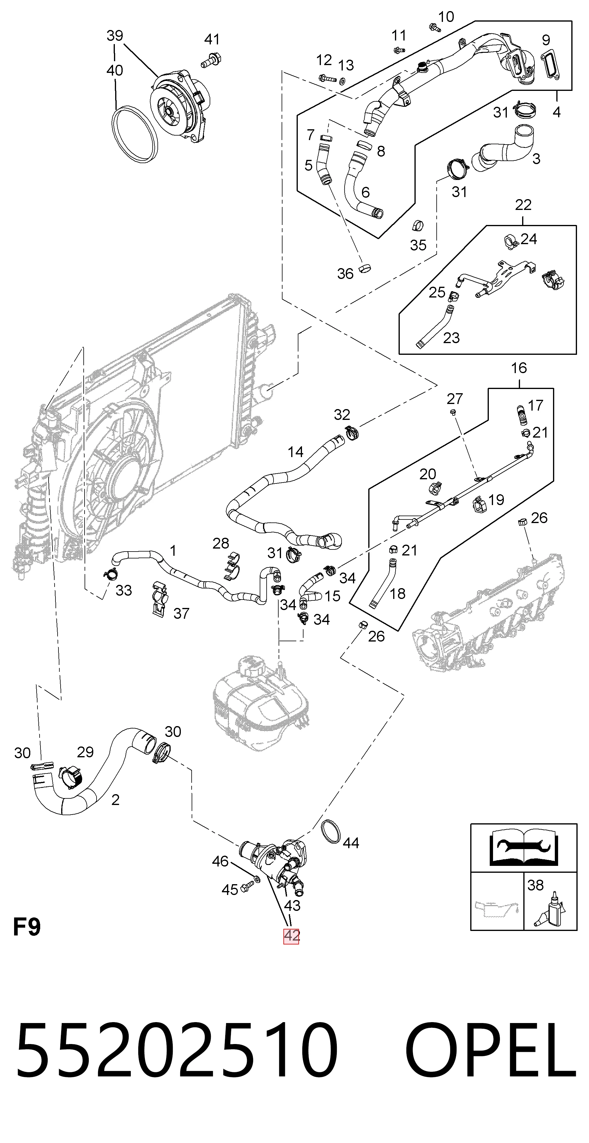 55202510 Opel Termostato