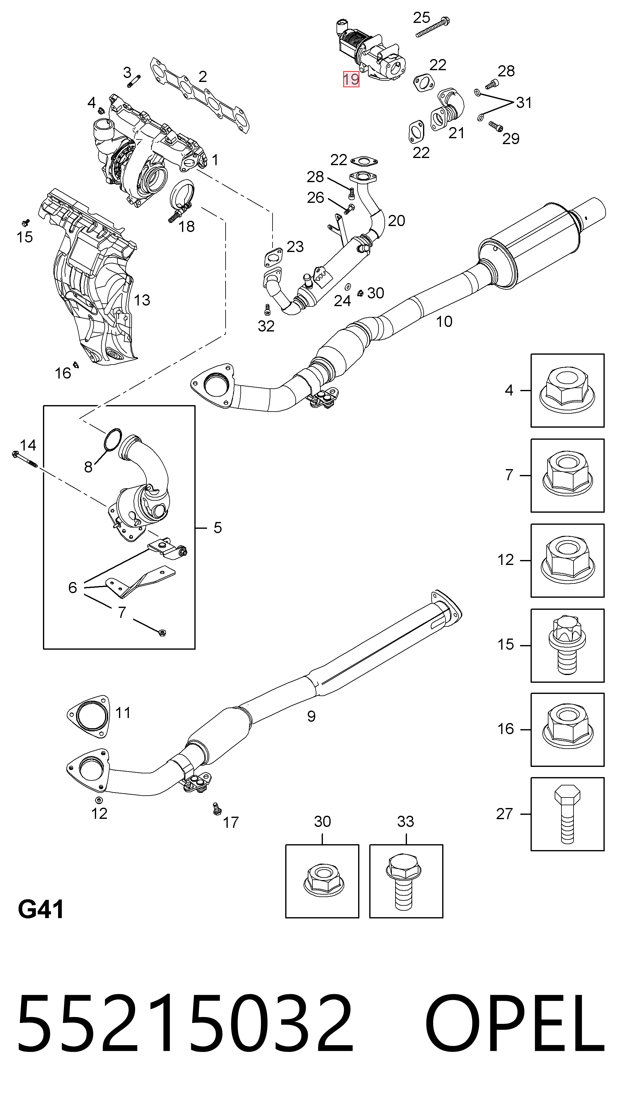 55215032 Opel Válvula EGR de recirculação dos gases