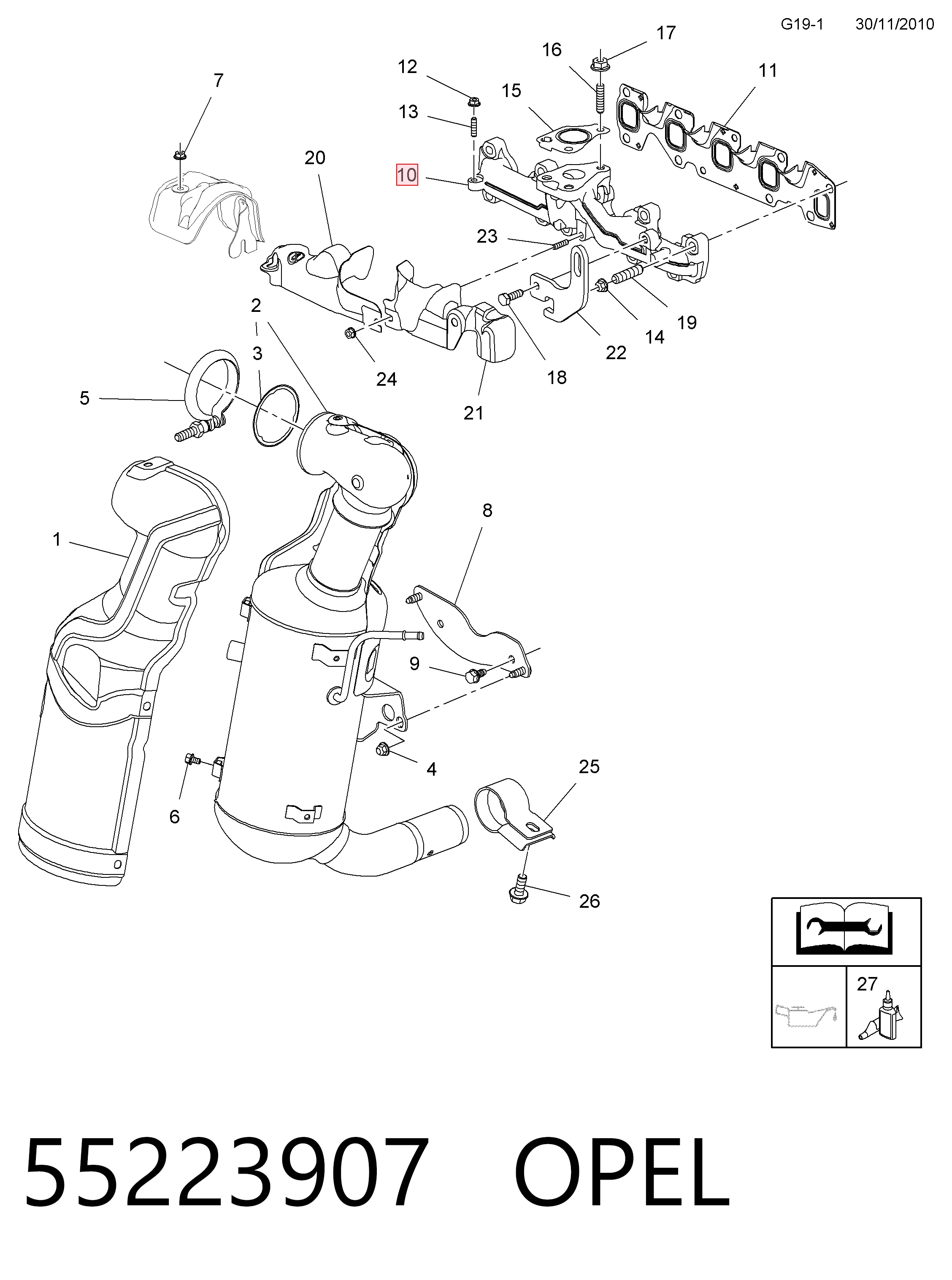  Tubo coletor de escape Opel Astra J hatchback (2009 - 2016) J