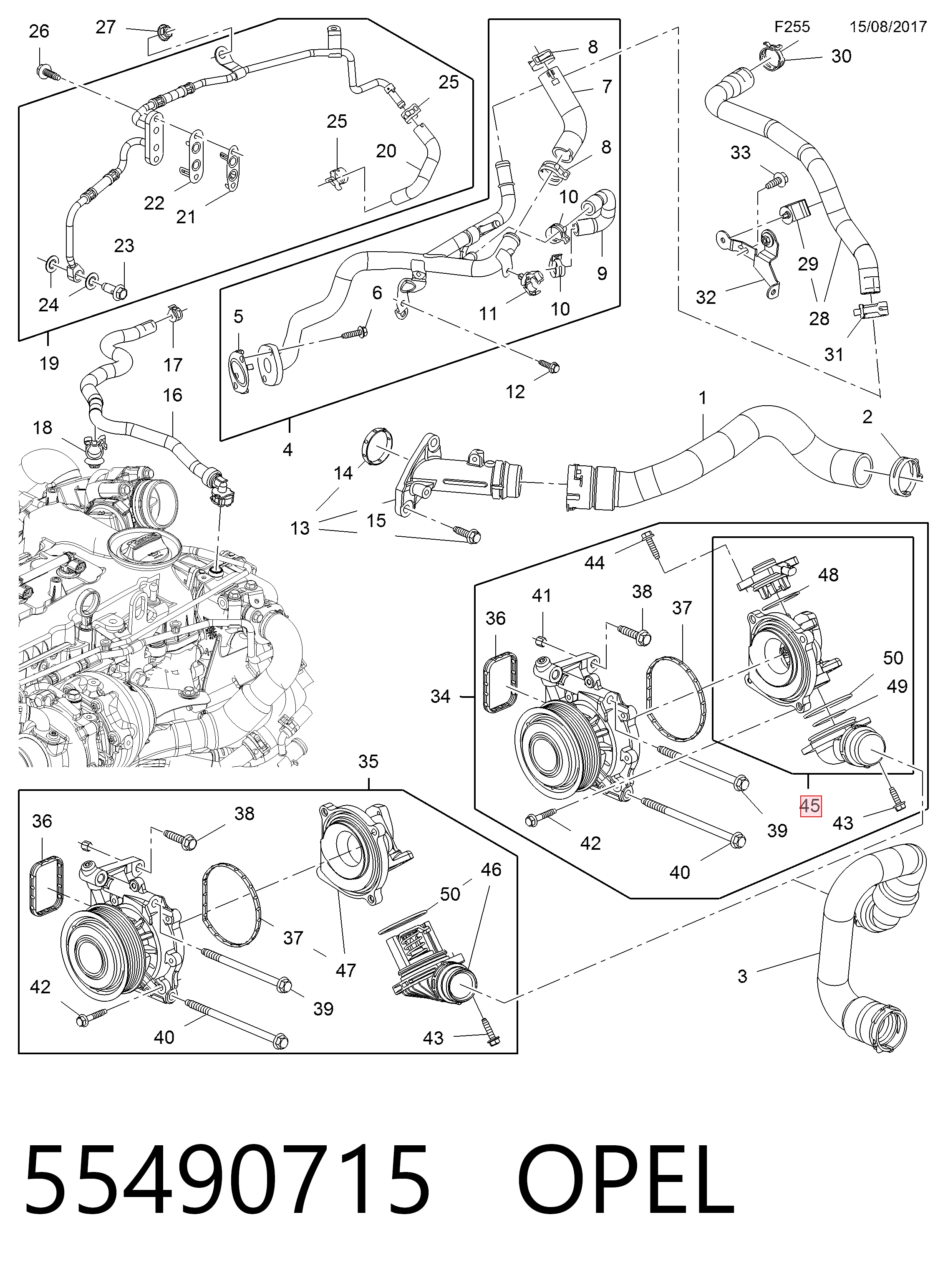 55490715 Opel Termostato