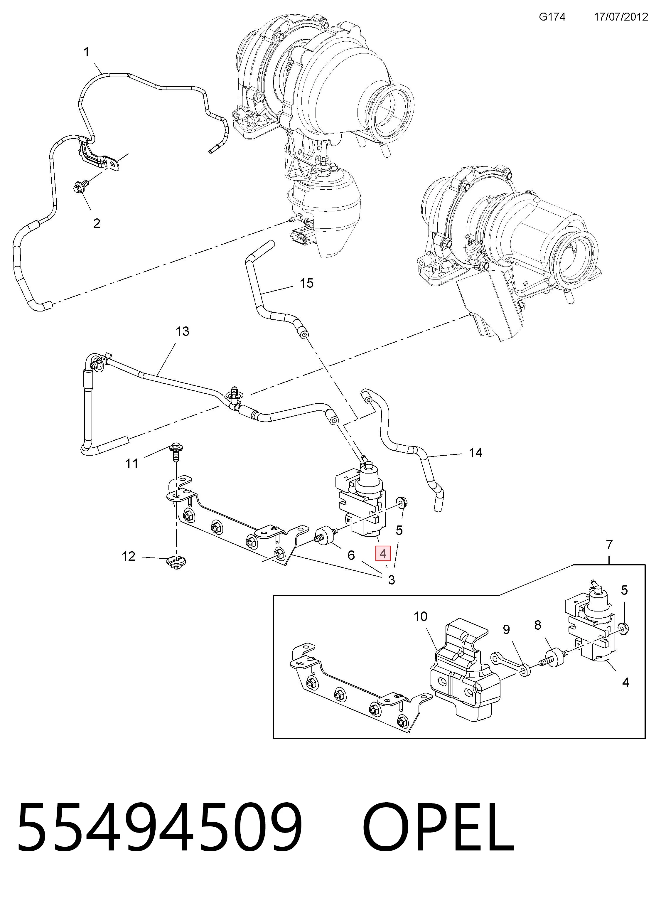 55494509 Opel Válvula de derivação (by-pass) de ar supercompressão