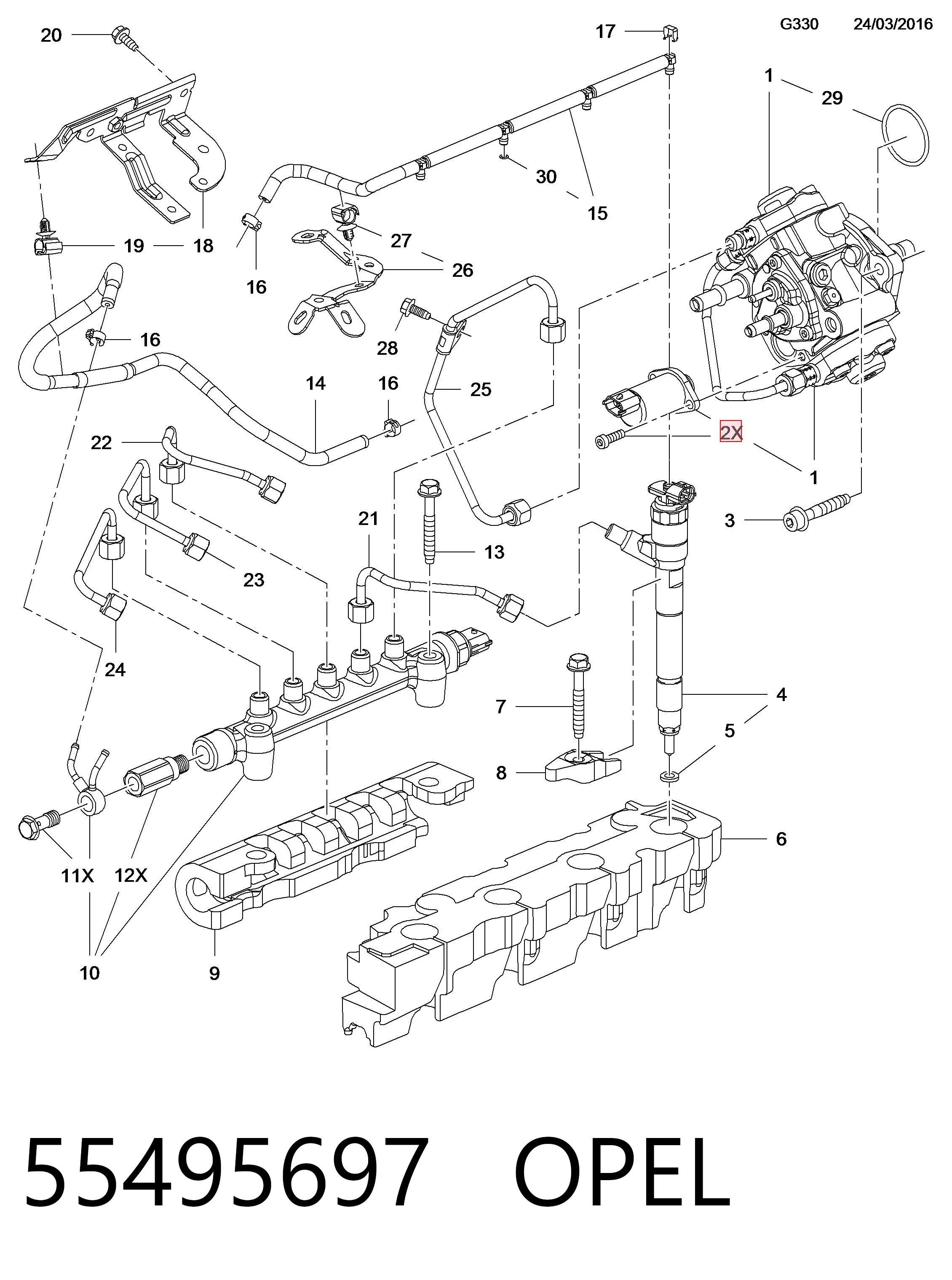 55495697 Opel Válvula de regulação de pressão (válvula de redução da Bomba de Combustível de Pressão Alta) Common-Rail-System