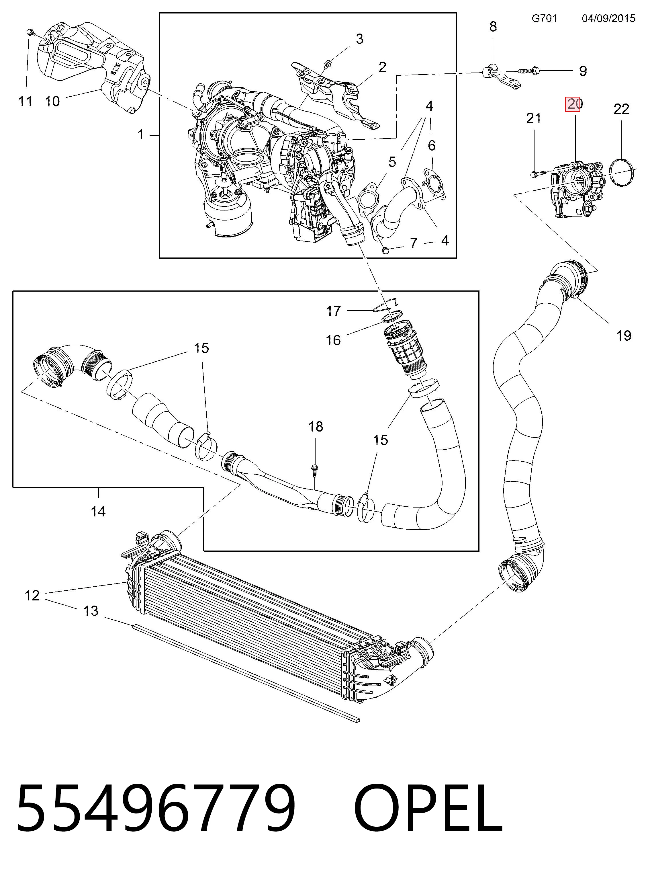 55496779 Opel Válvula de borboleta montada